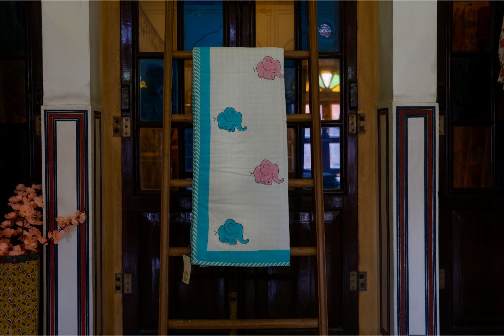 Dohar Falalin Block Printed Multi Elephant Set of 2