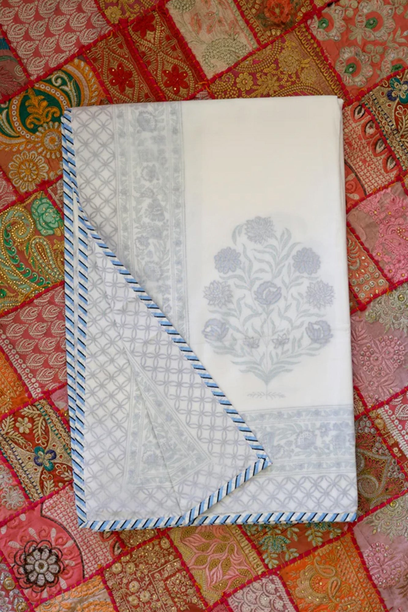 Dohar 3D Block Printed Purple Buta