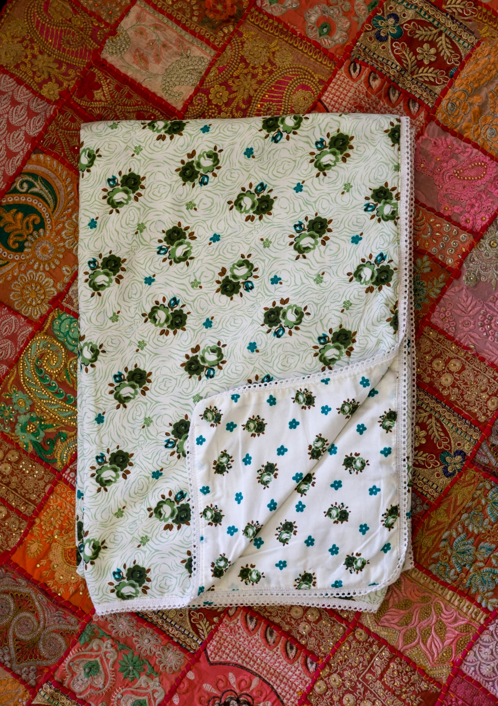 Dohar Crochet Set of 2 Green Jaal