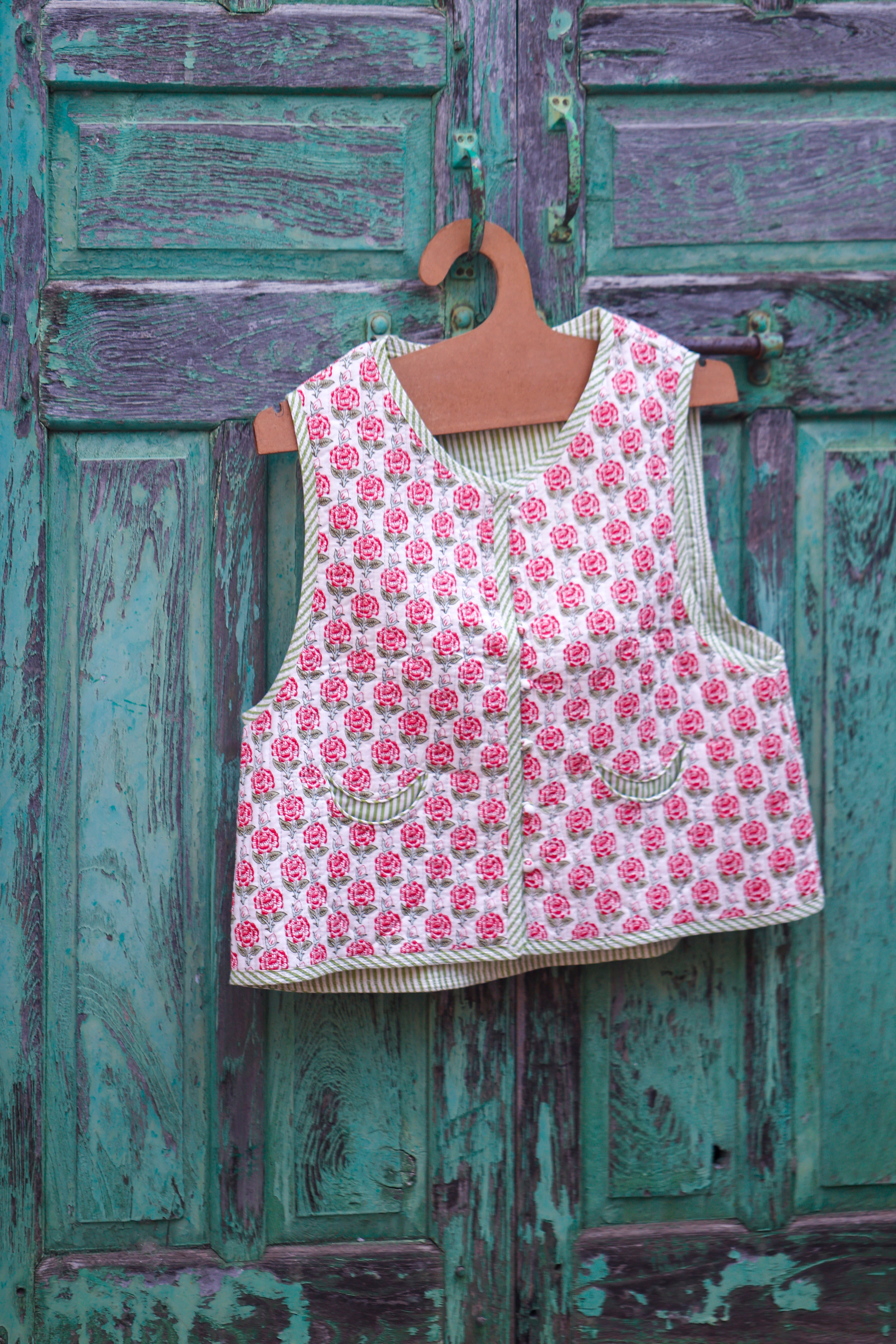 Block Buti Red Quilted Vest