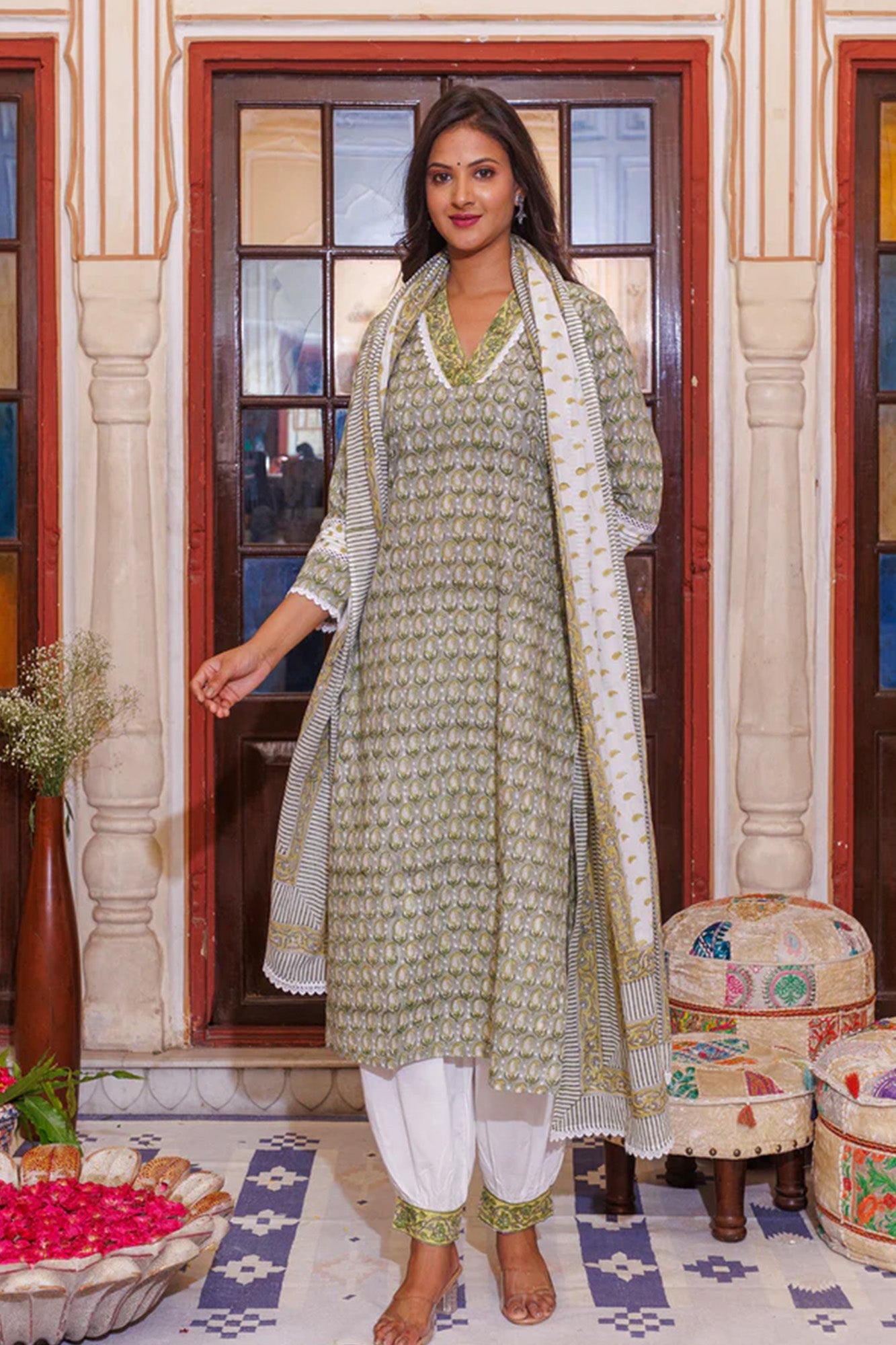 Green Paisley Suit Set of 3