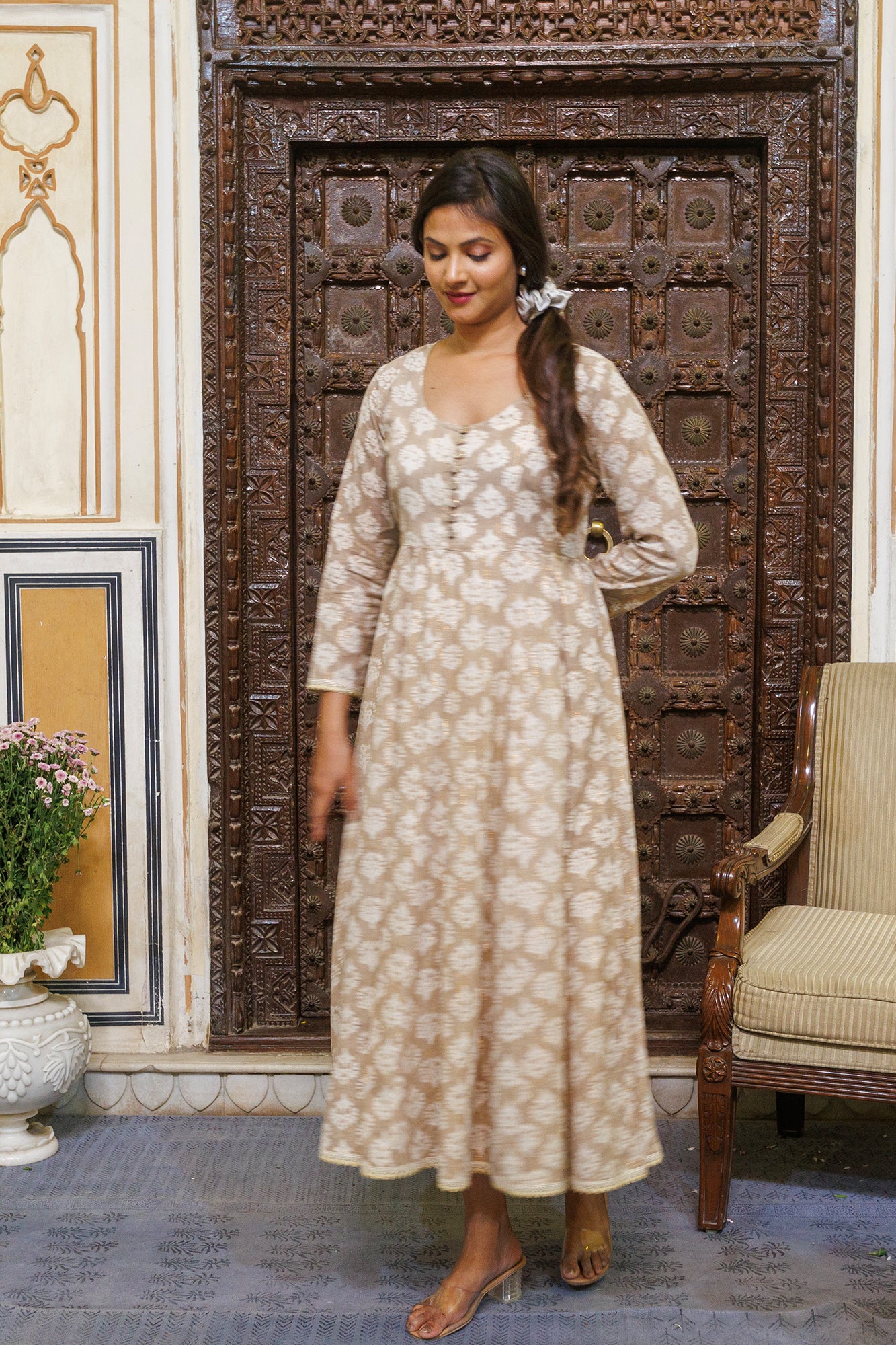 Kashish Brown Anarkali With Dupatta