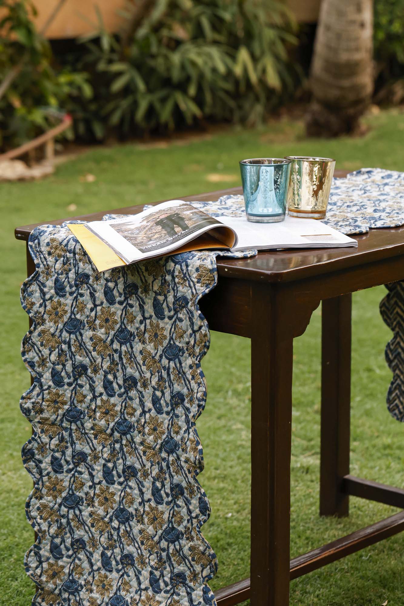 Runner Quilted Green Reversible