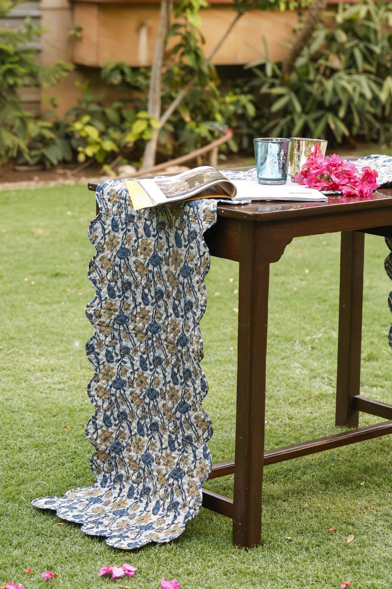 Runner Quilted Green Reversible