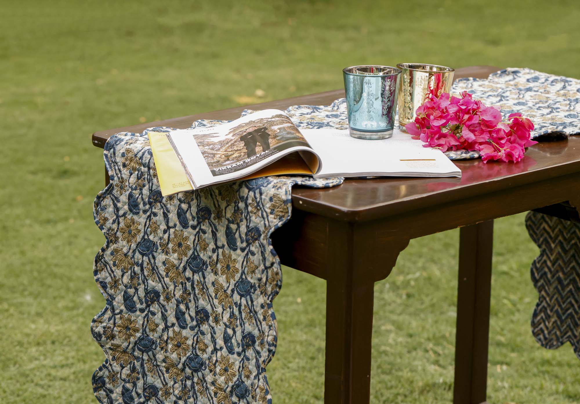 Runner Quilted Green Reversible