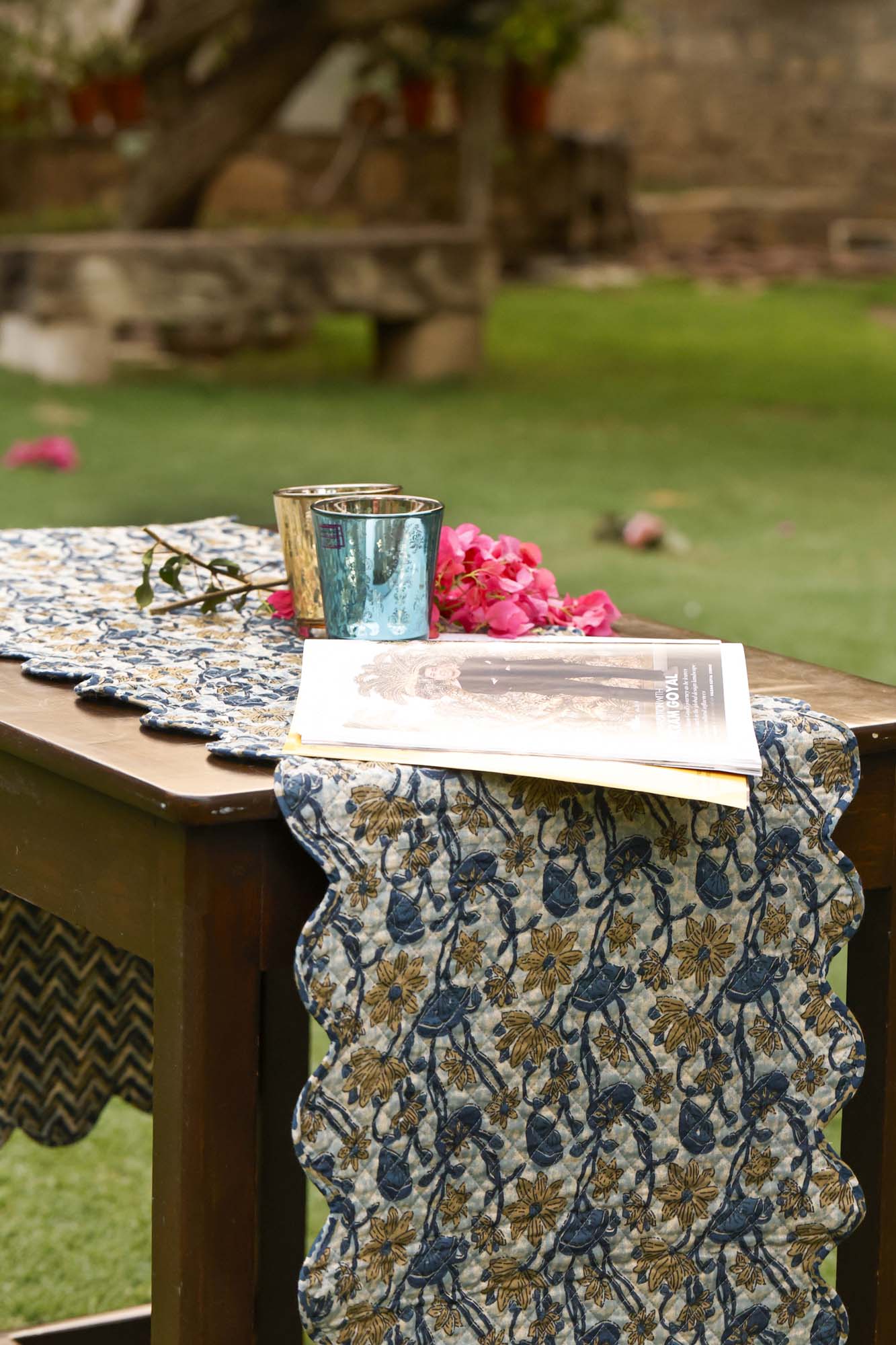 Runner Quilted Green Reversible