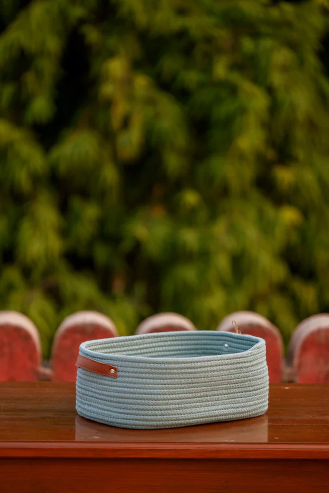 Basket Handmade Green Boat