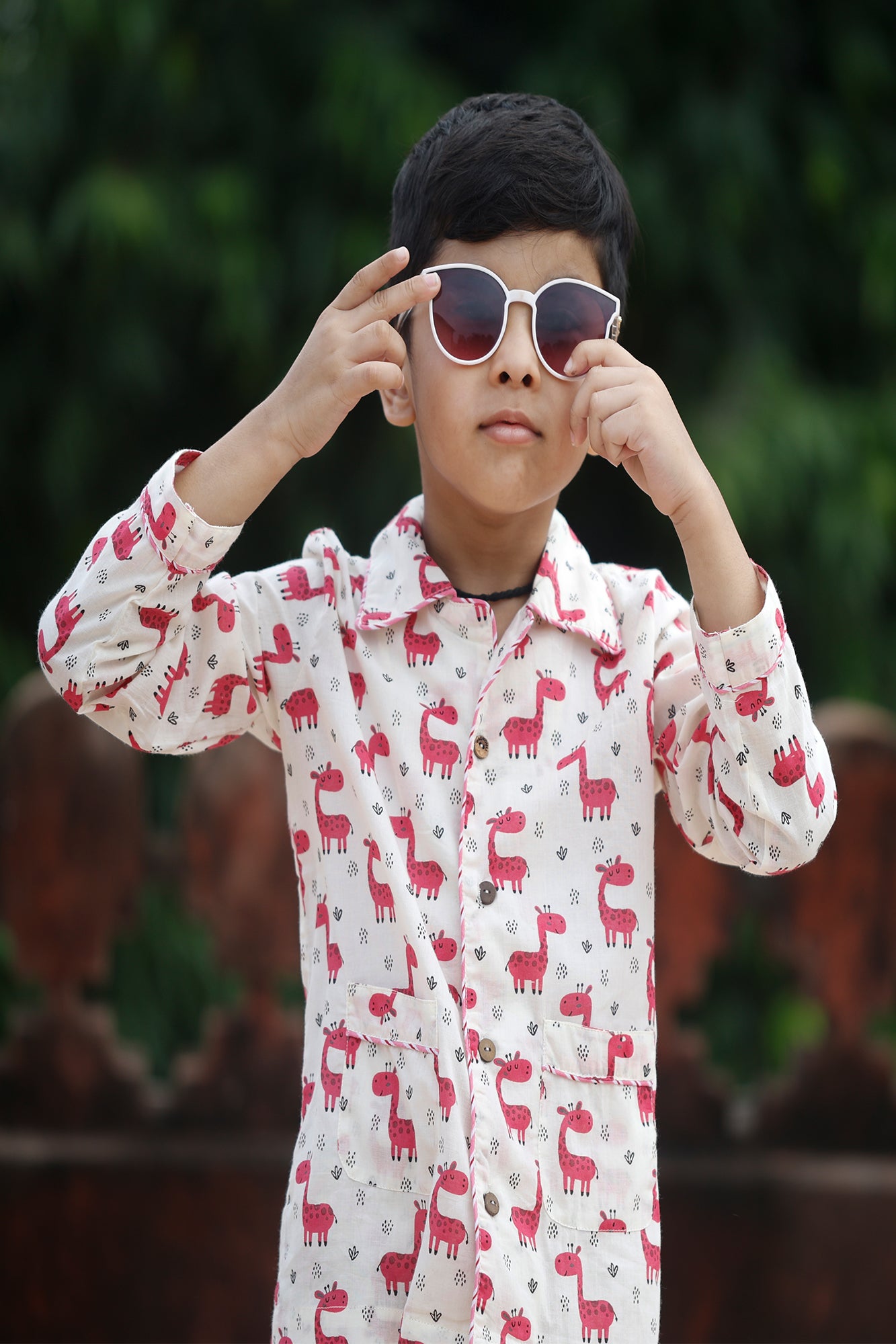 Red Giraffe Kids Night Suit
