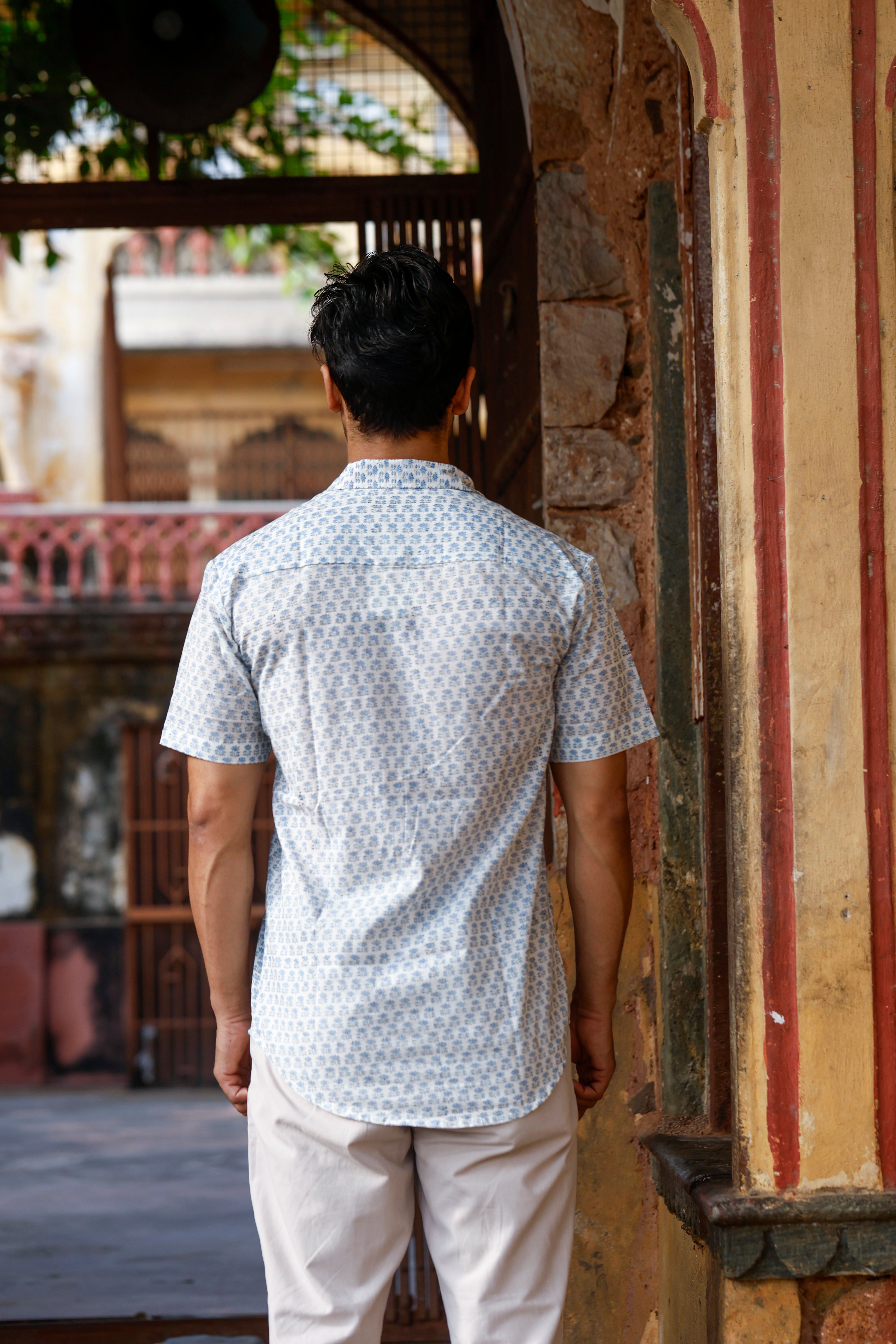 Lotus Blue Half Sleeve Shirt