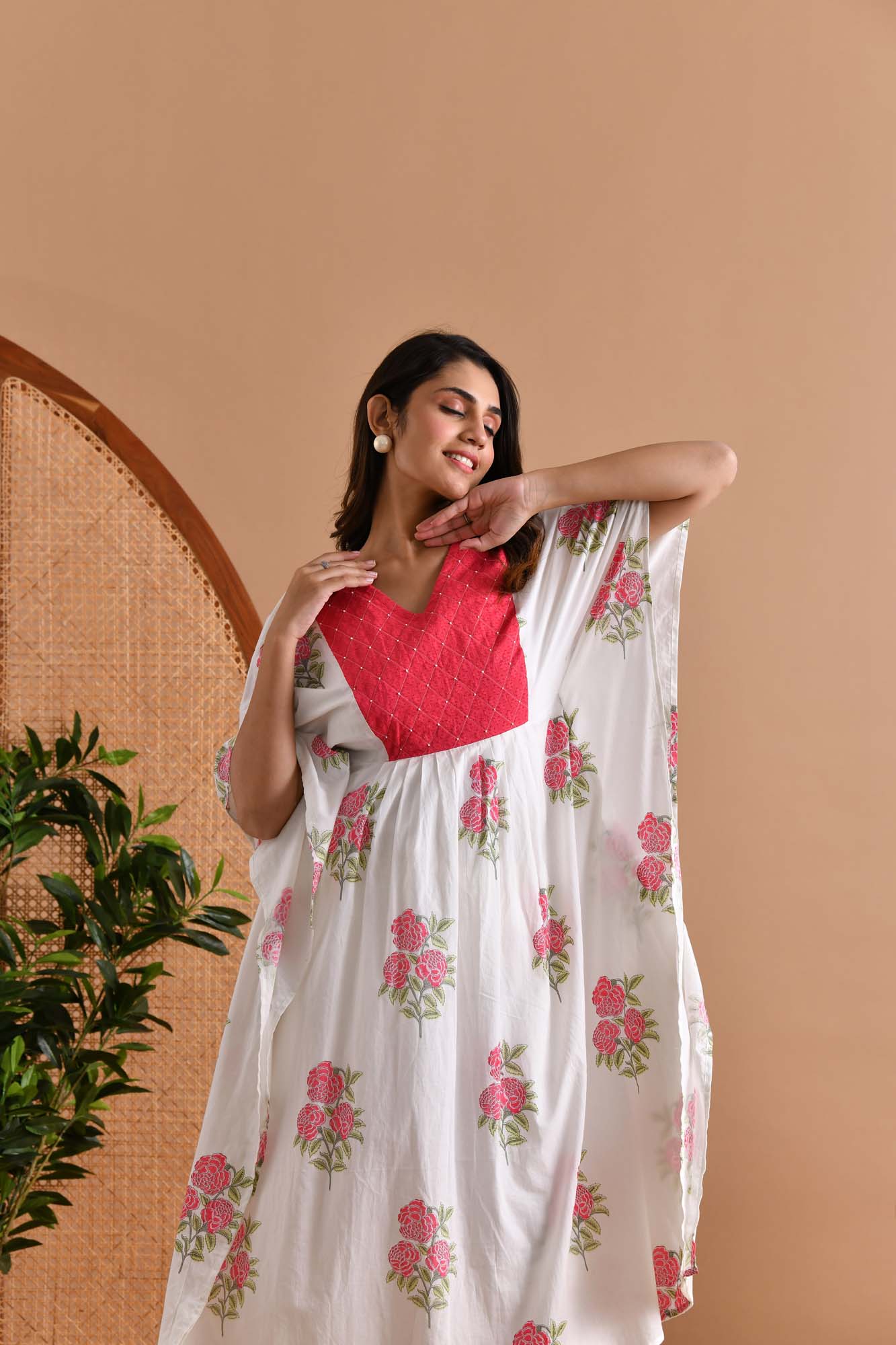 Women Kaftaan Dress Gulabi Yoke