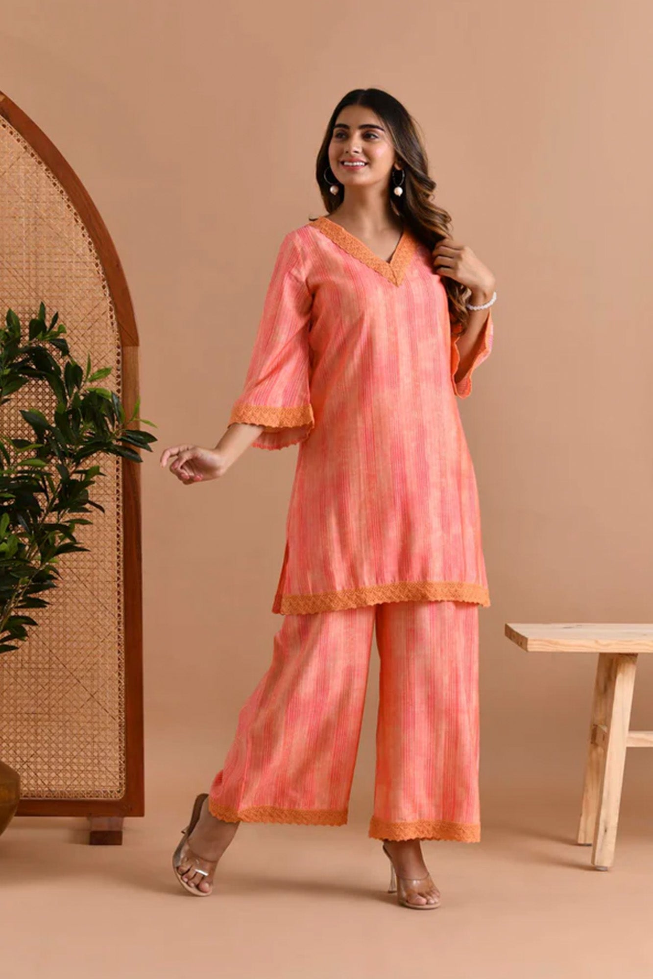 Cord Set Women Afsana Stripes