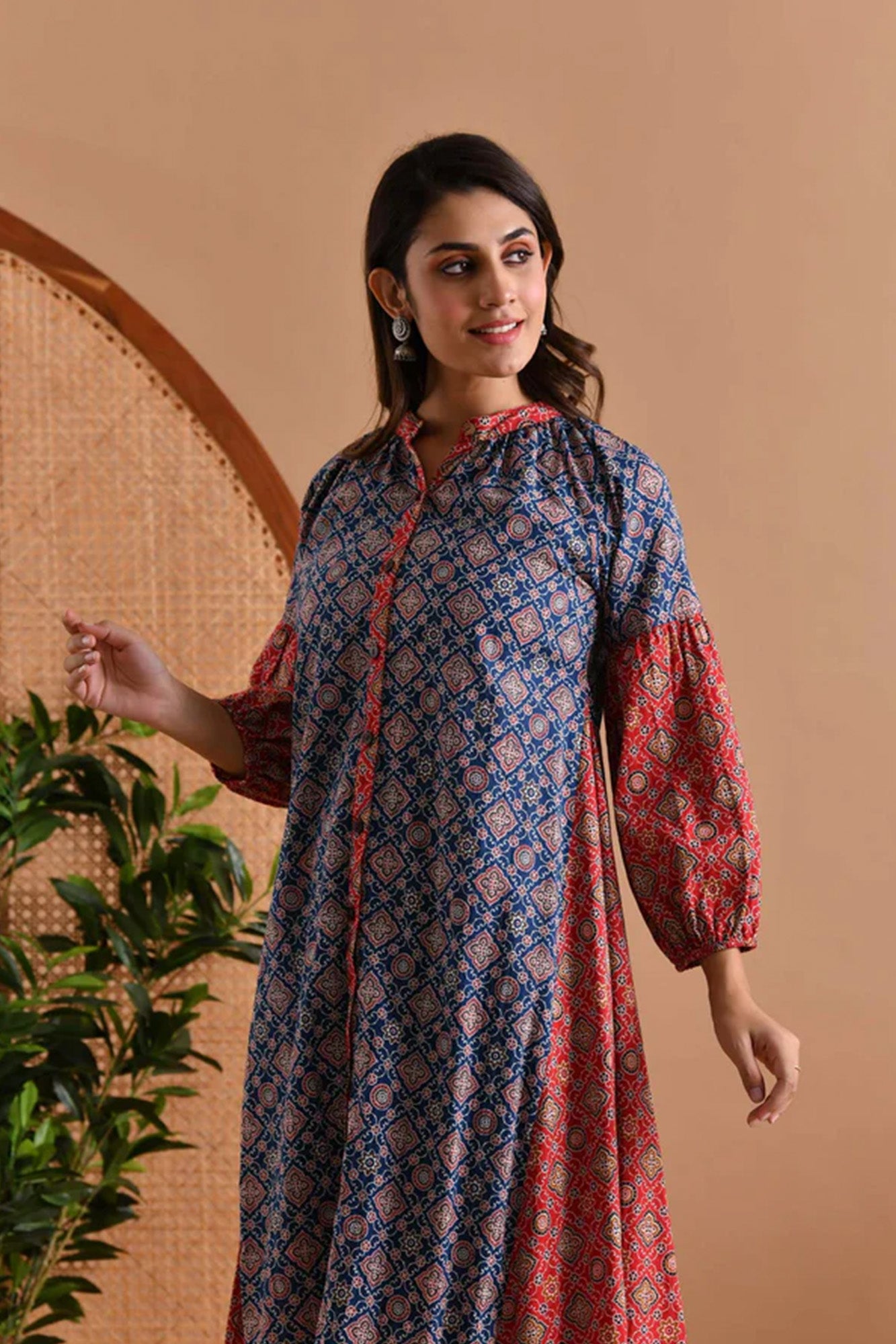Dress Women Front Open Chandini Blue