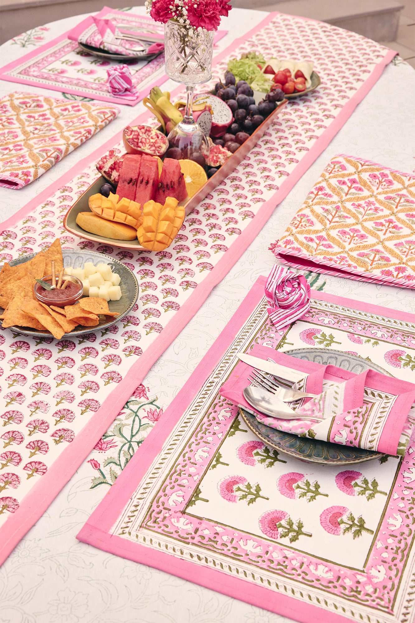 Pink Marigolds Placemat Set