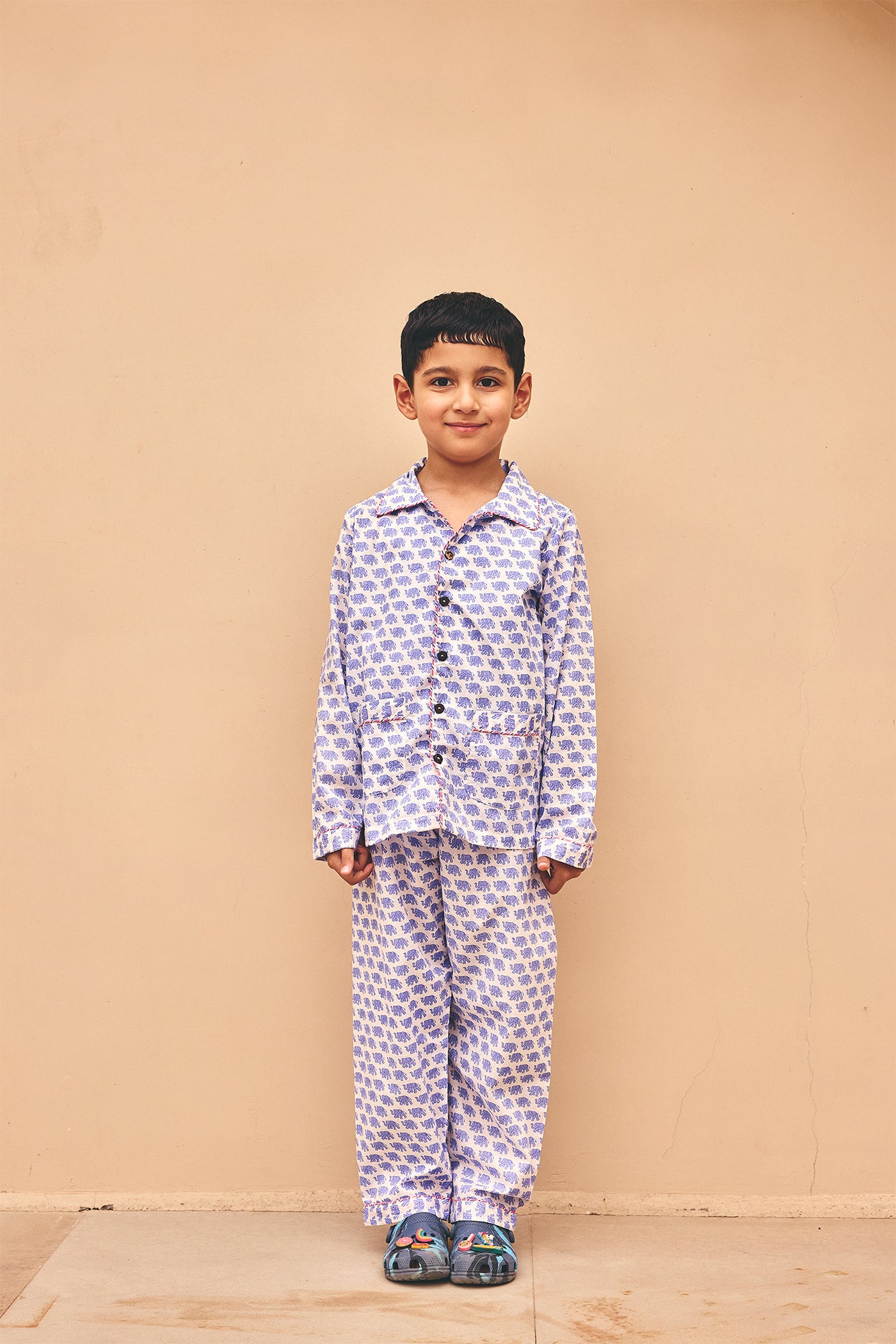 Mini Blue Elephant Kids Night Suit