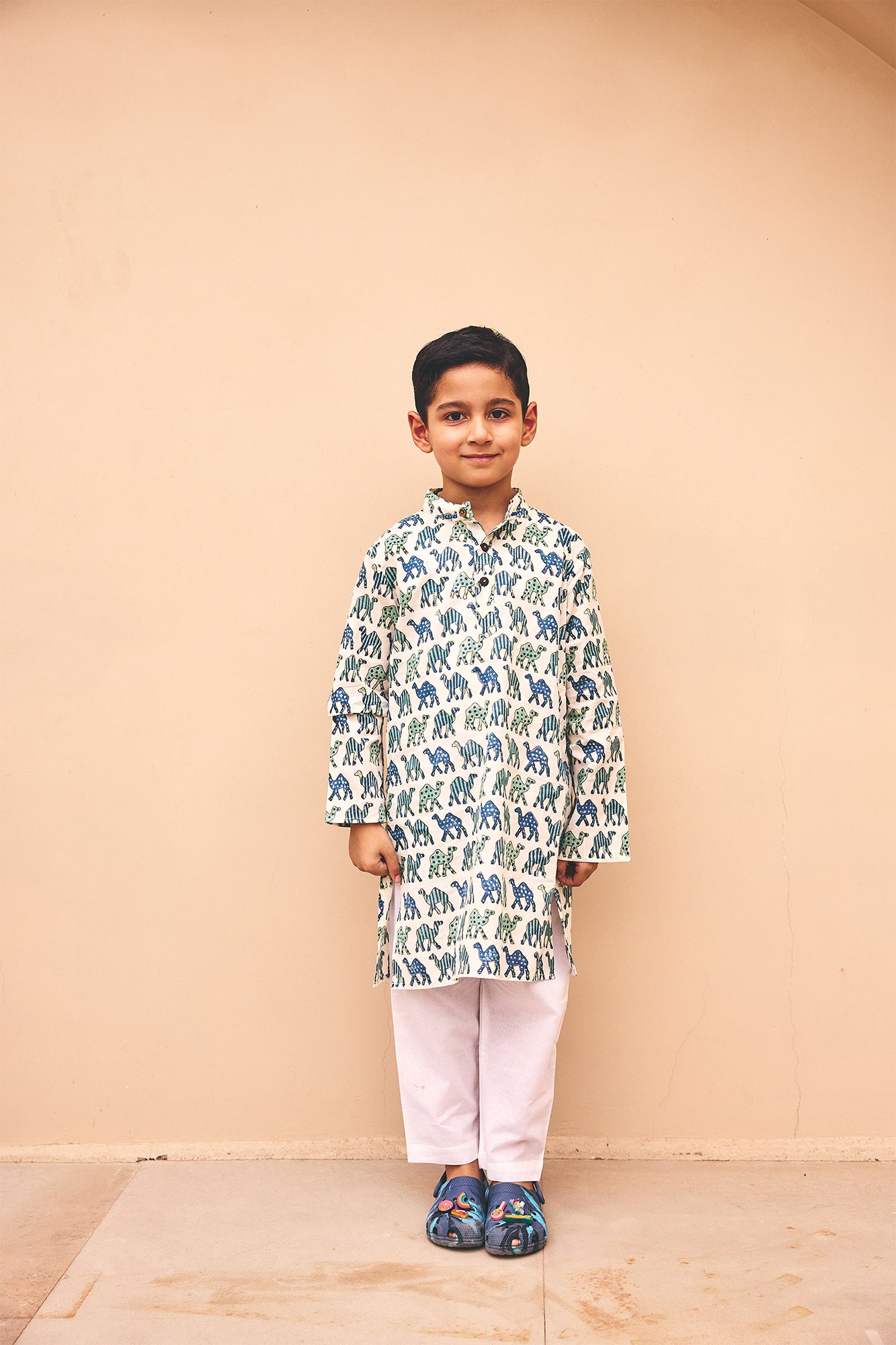Dotty Camel Boy Kurta