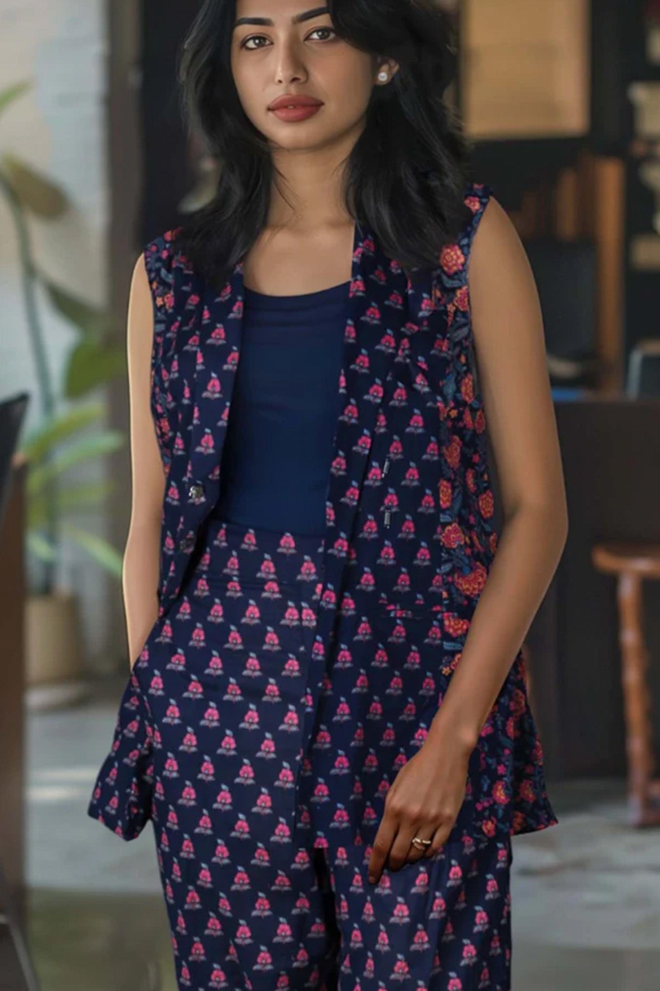 The SHE-EO Edit - Blue Cotton Power Suit