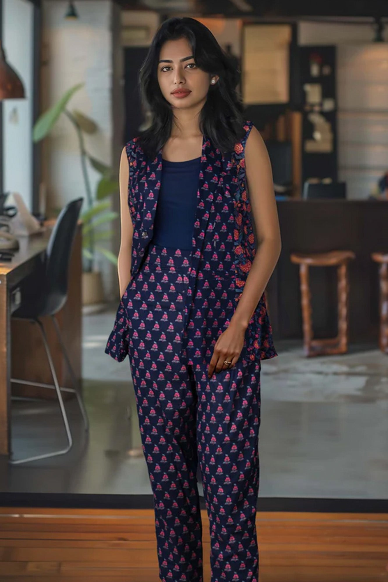 The SHE-EO Edit - Blue Cotton Power Suit