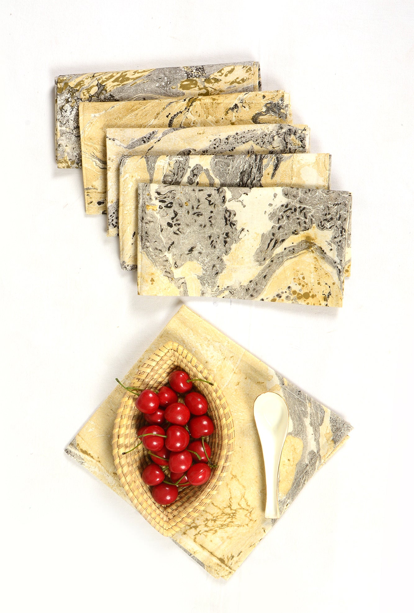 Yellow Marble - Place Mat & Napkin Set of 12
