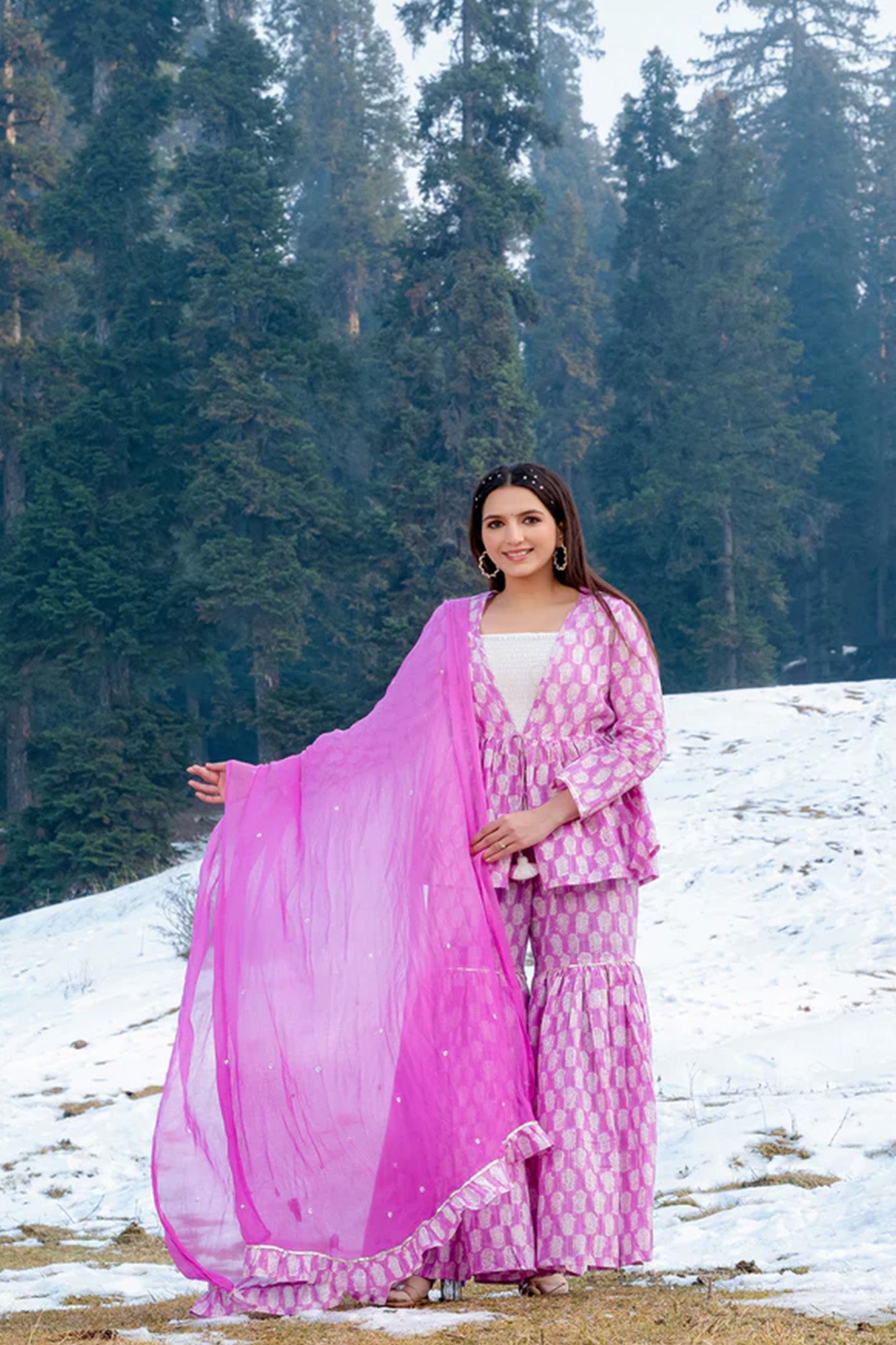 Sadabahar Carnation Sharara Set
