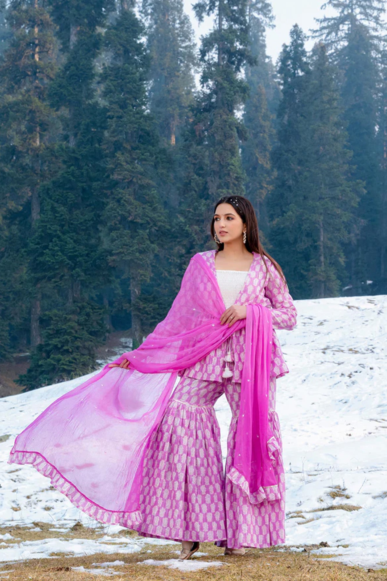 Sadabahar Carnation Sharara Set