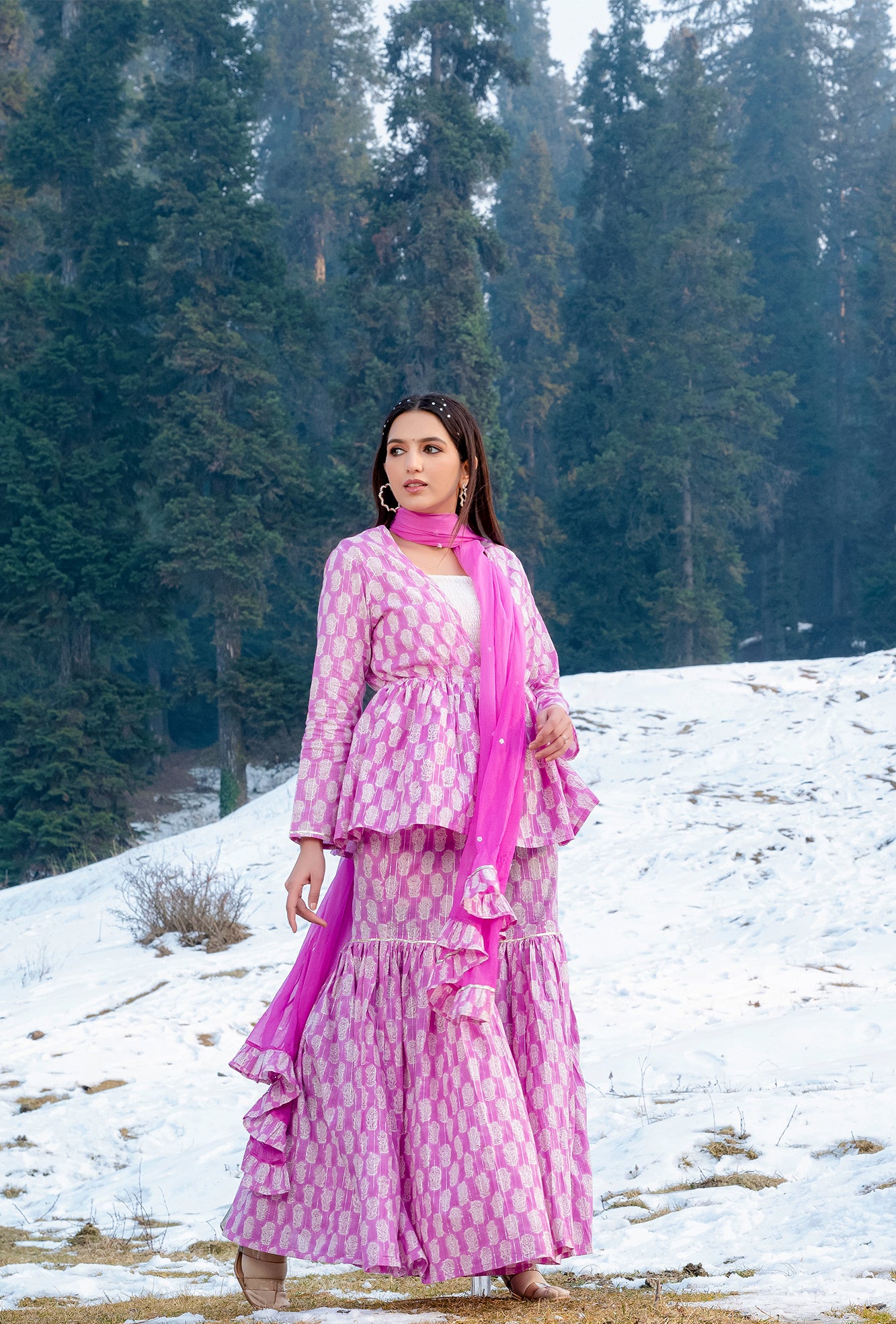 Sadabahar Carnation Sharara Set
