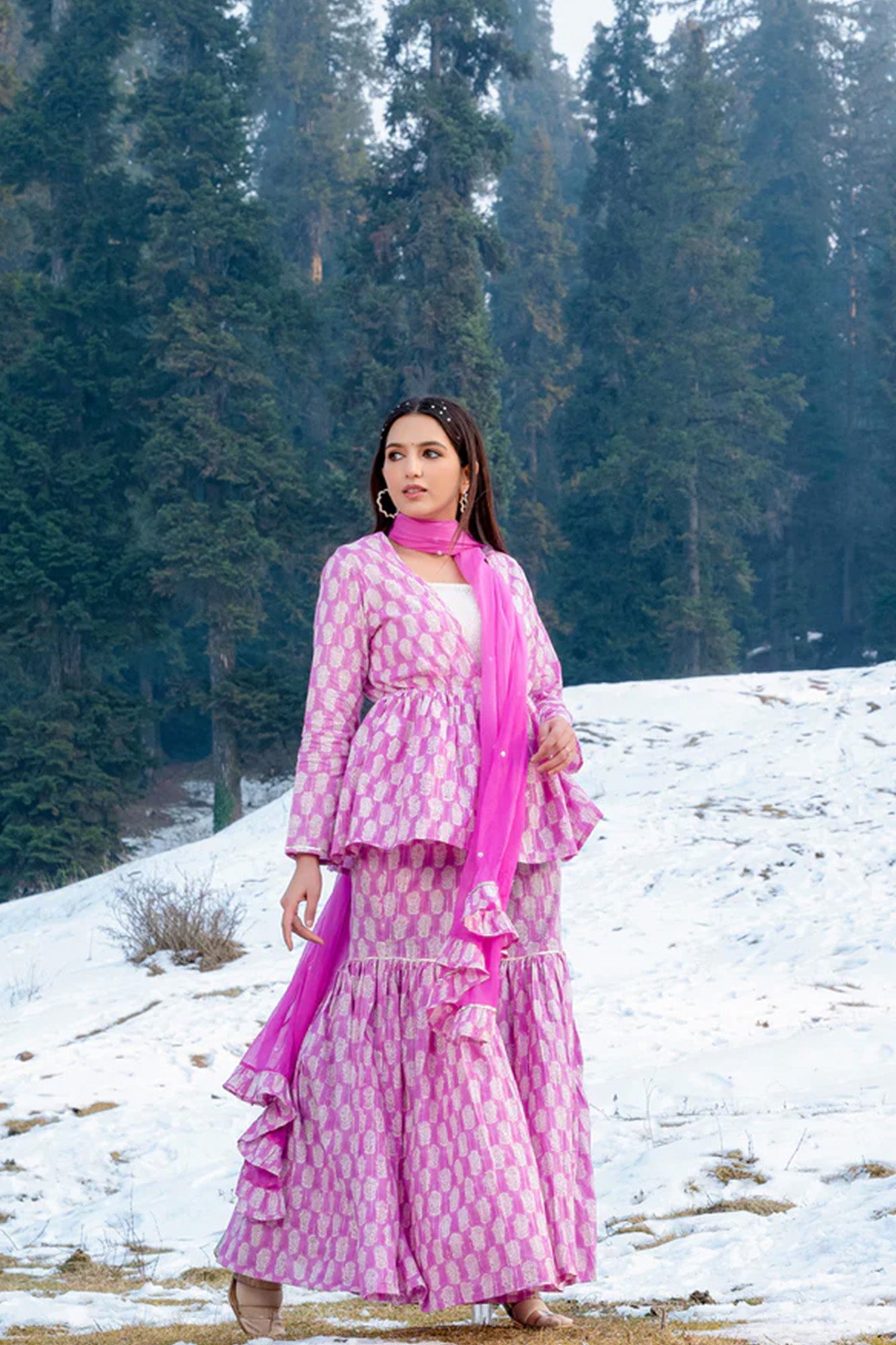 Sadabahar Carnation Sharara Set