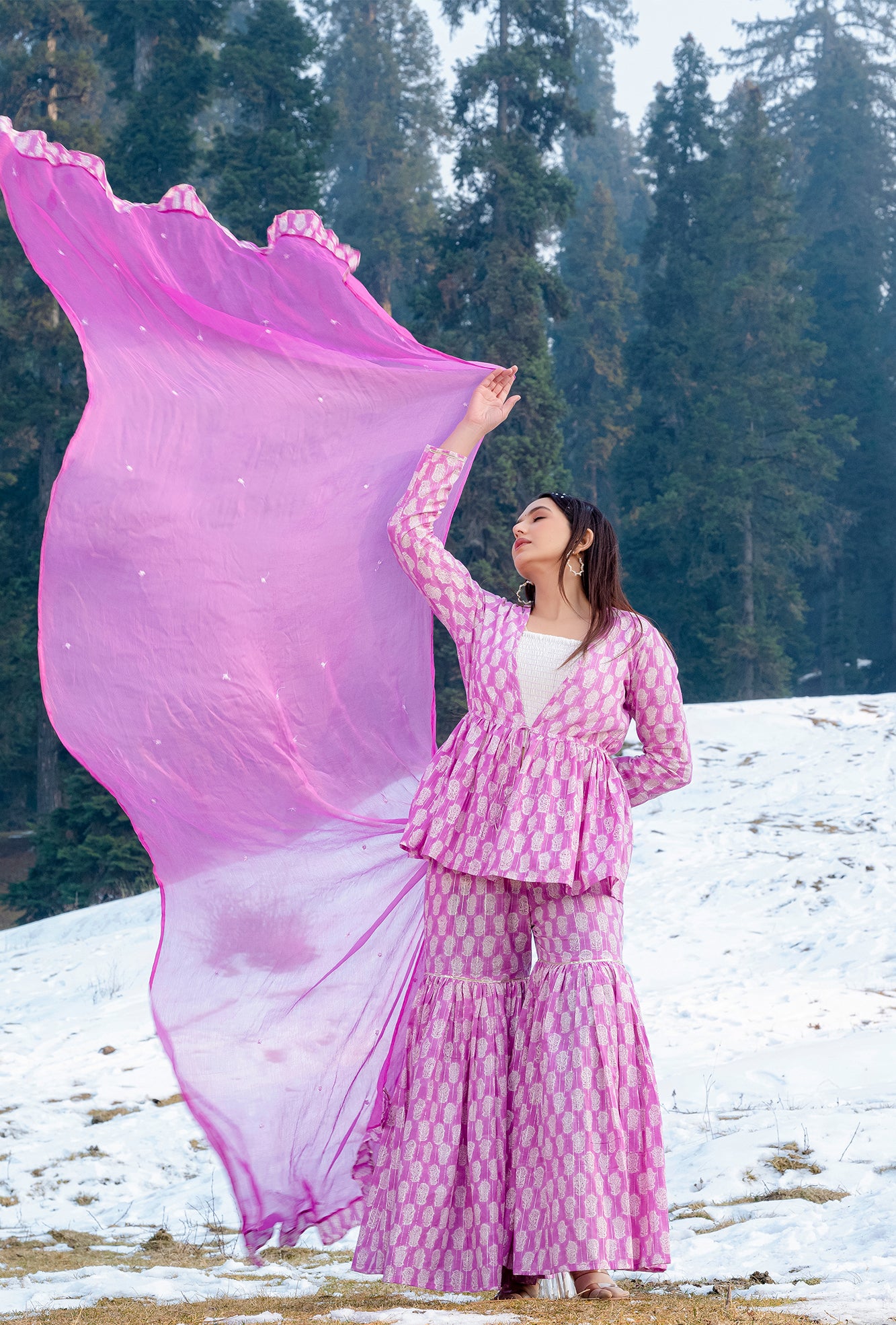 Sadabahar Carnation Sharara Set
