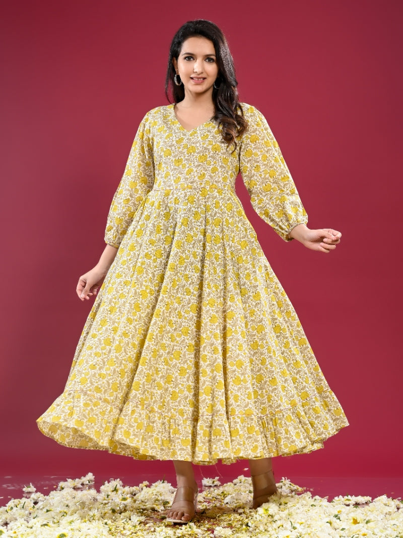 Dress Long Womens Dil E-Bahar Mustard