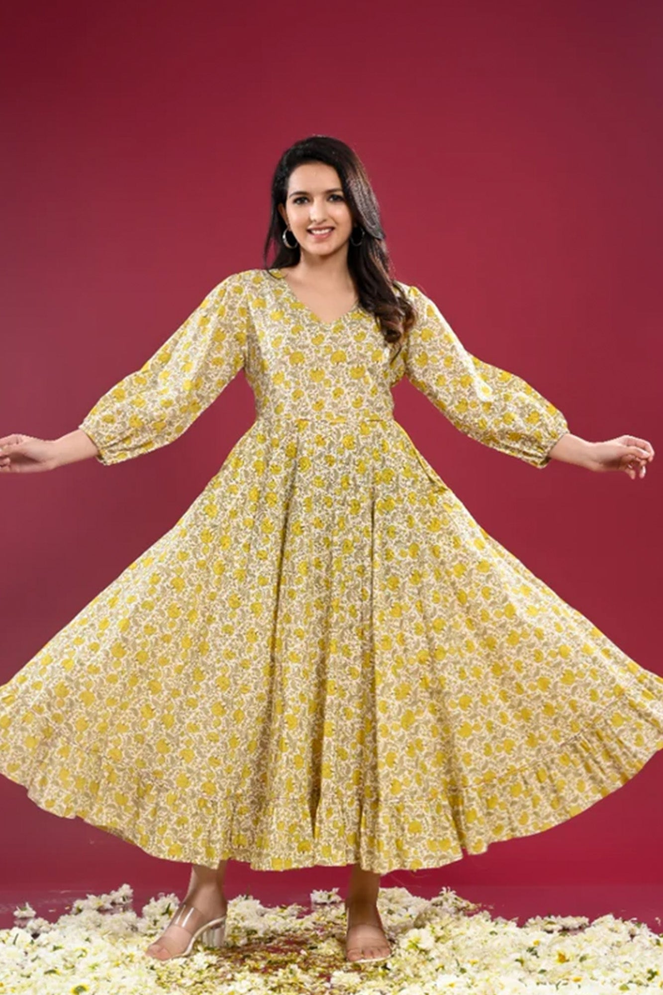 Dress Long Womens Dil E-Bahar Mustard