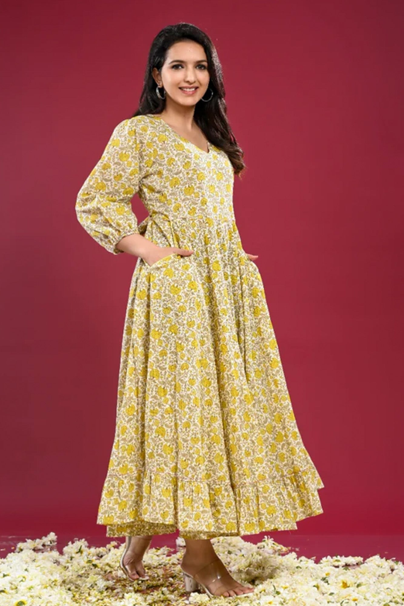Dress Long Womens Dil E-Bahar Mustard