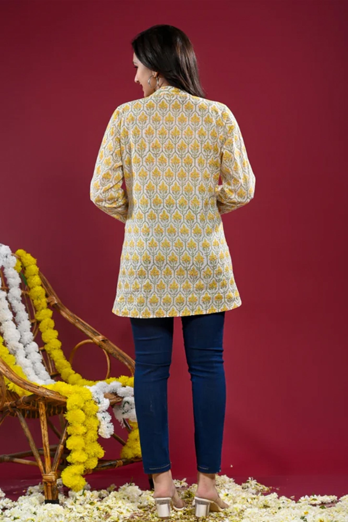 Top Arless Womens Dil E-Bahar Yellow