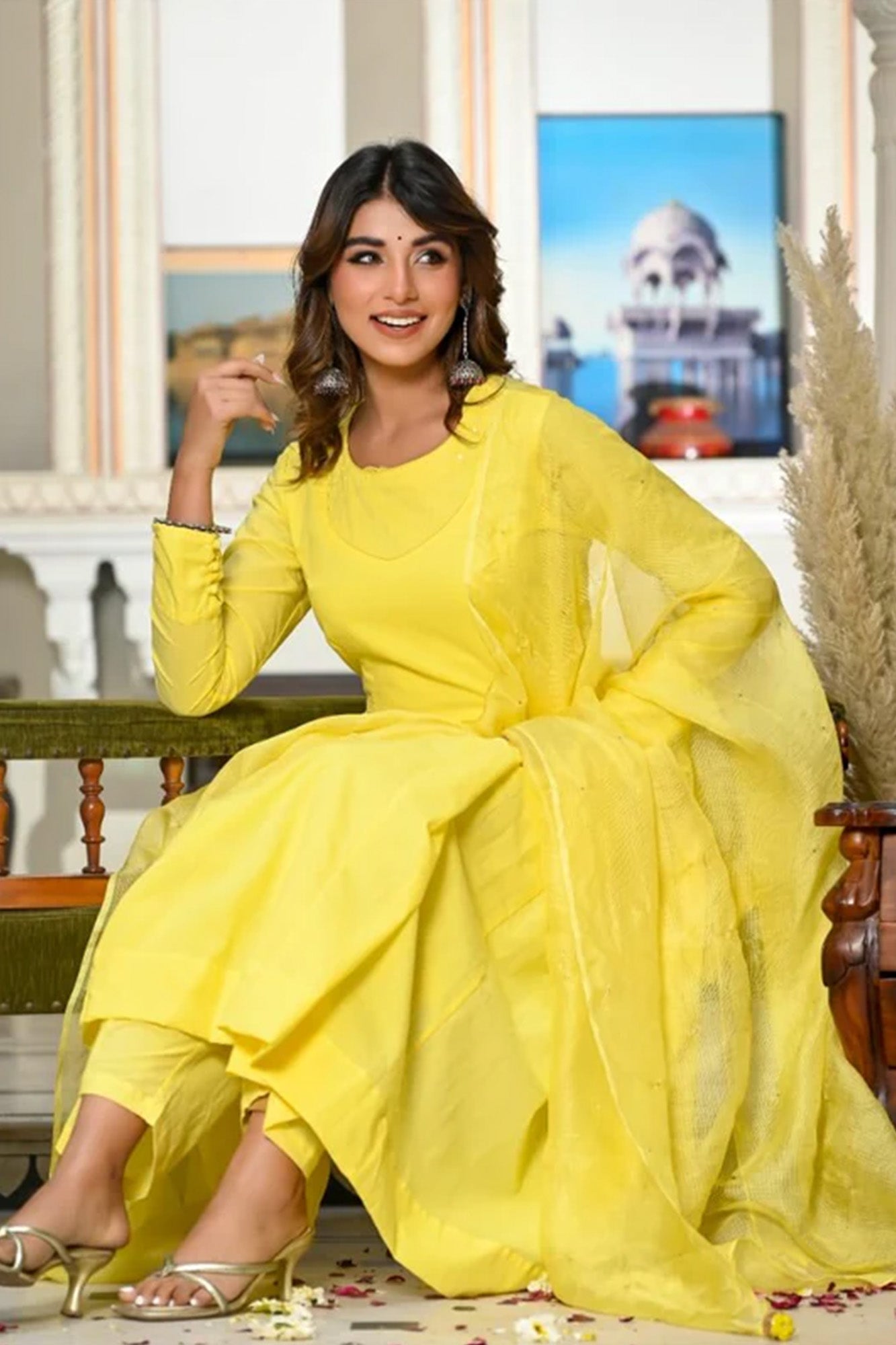 Kurta Long Womens Yellow S/3