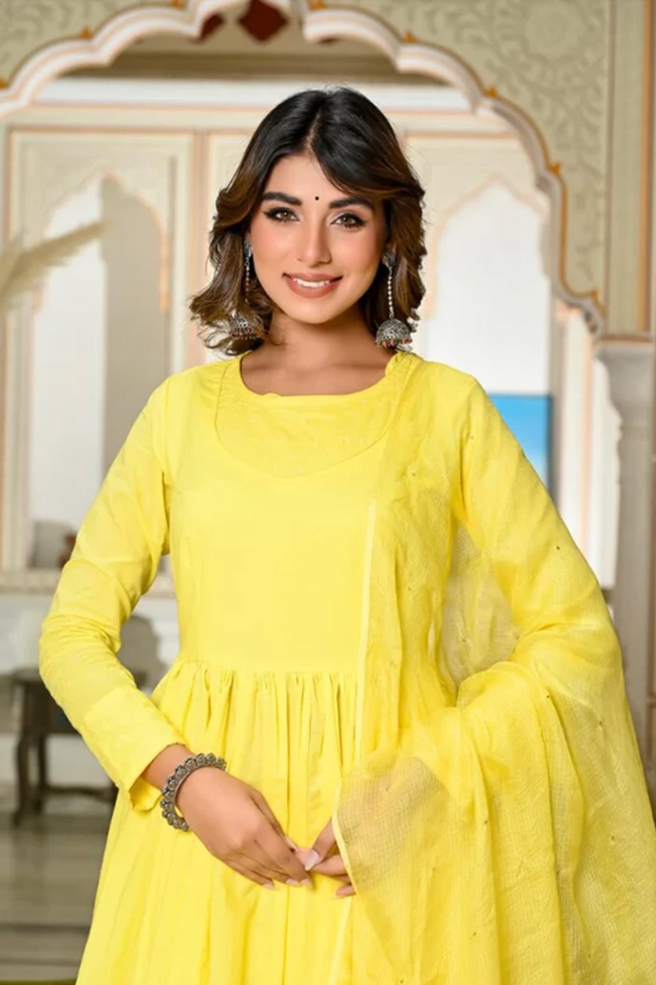 Kurta Long Womens Yellow S/3