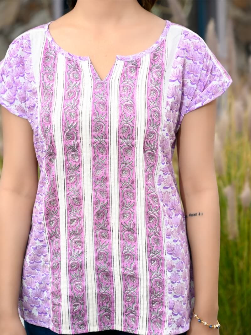 Top Womens Pleated Border Gulaal