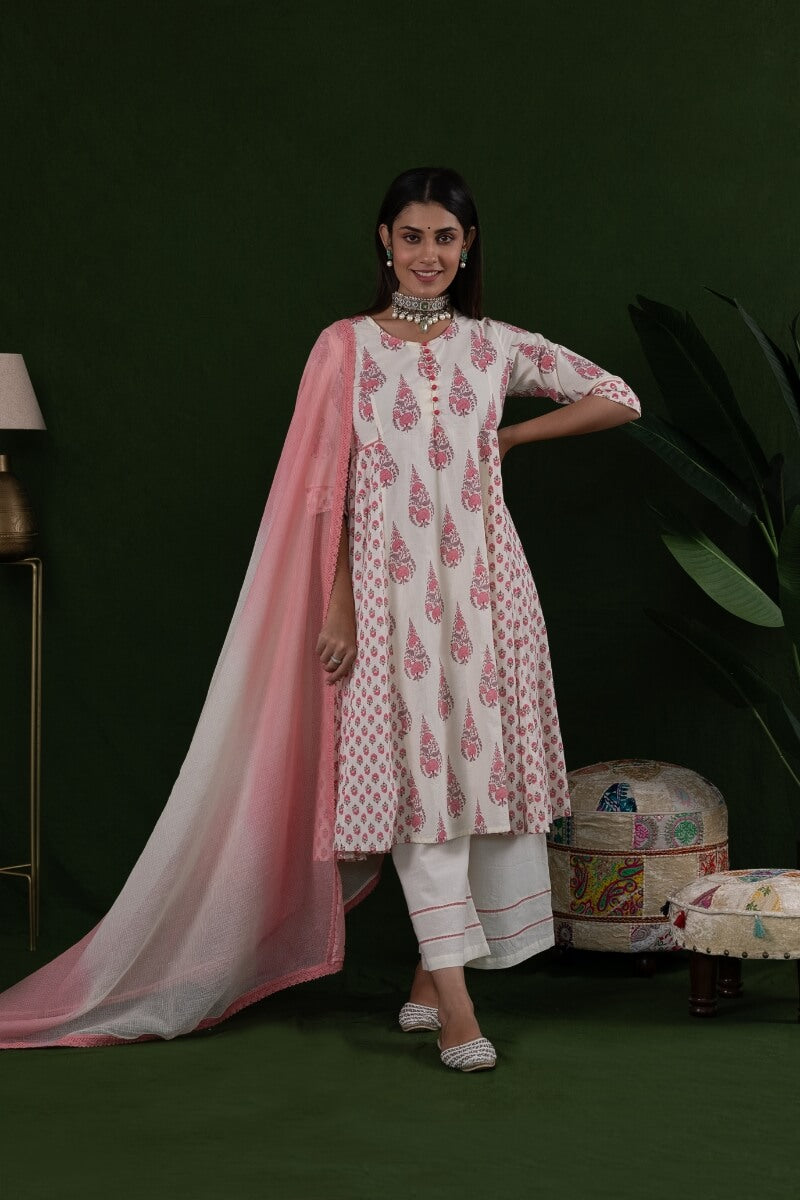 Suit Set of 3 Side kali Gulabi