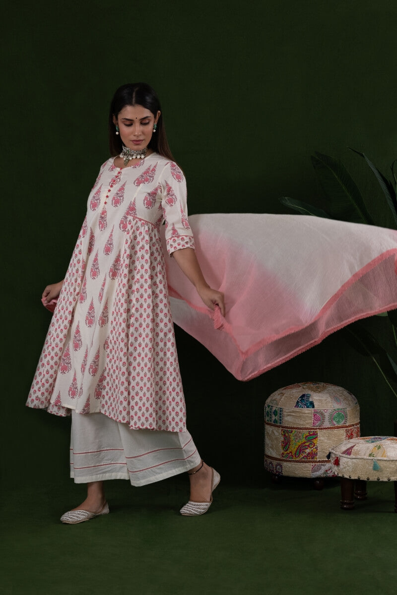 Suit Set of 3 Side kali Gulabi