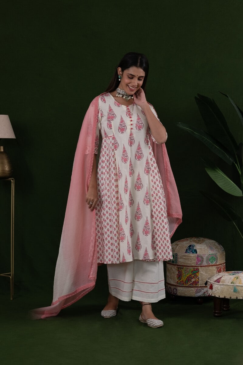 Suit Set of 3 Side kali Gulabi