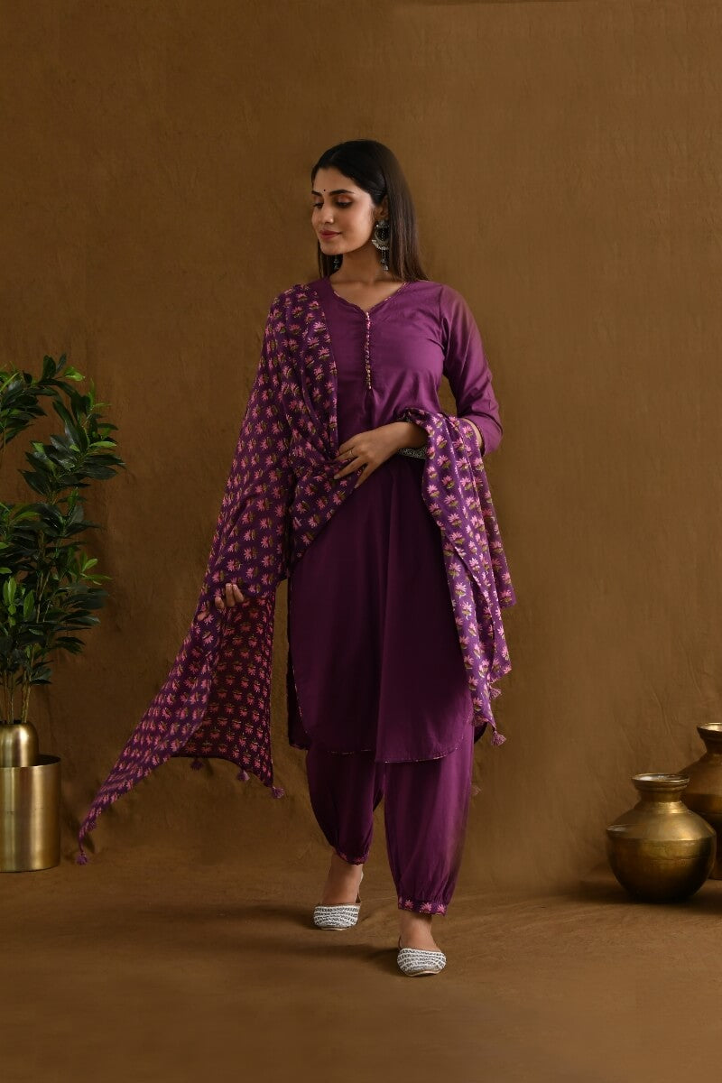 Kurta Long Womens S/3 Purple