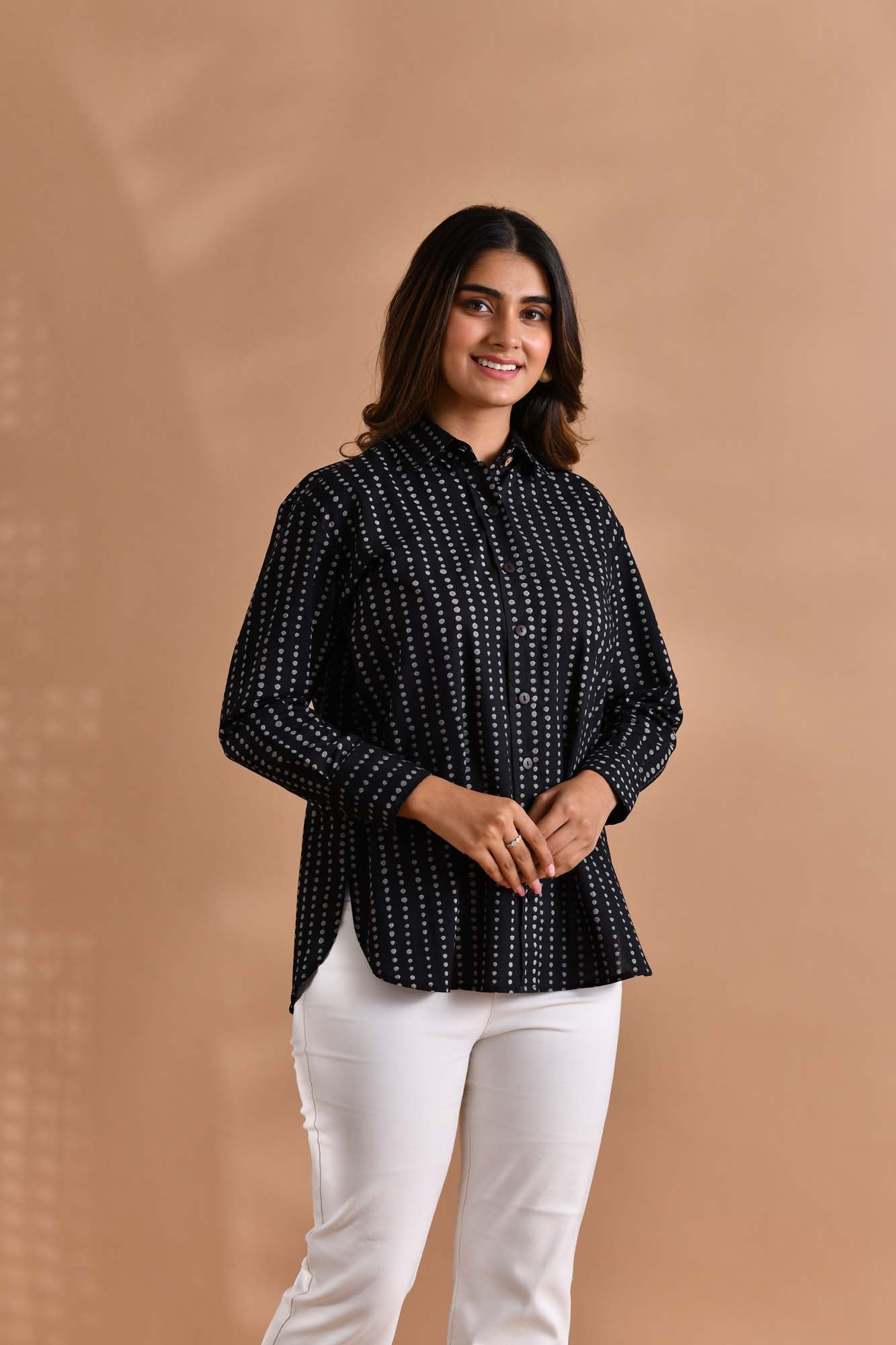 Shirt Women Dotted Black