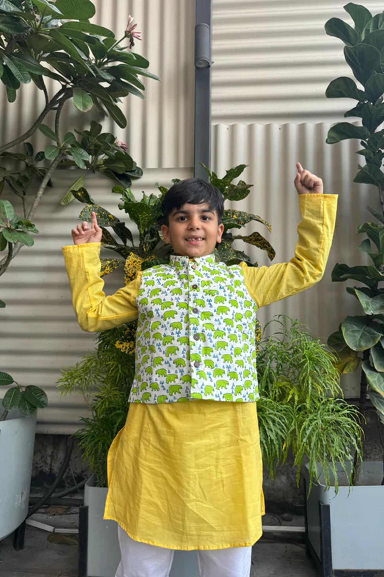 Kurta Boys With Koti Yellow