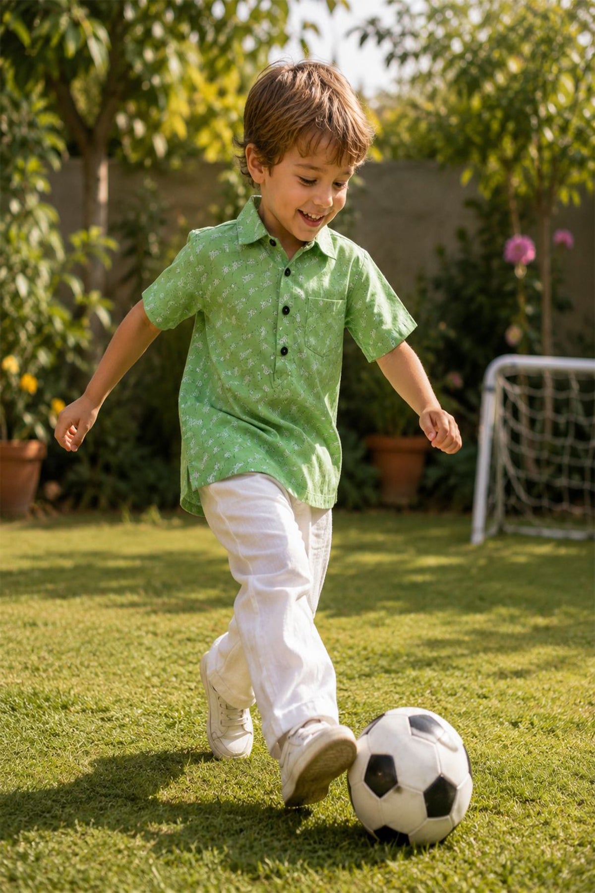 Tiny Parrot Green Boy Shirt
