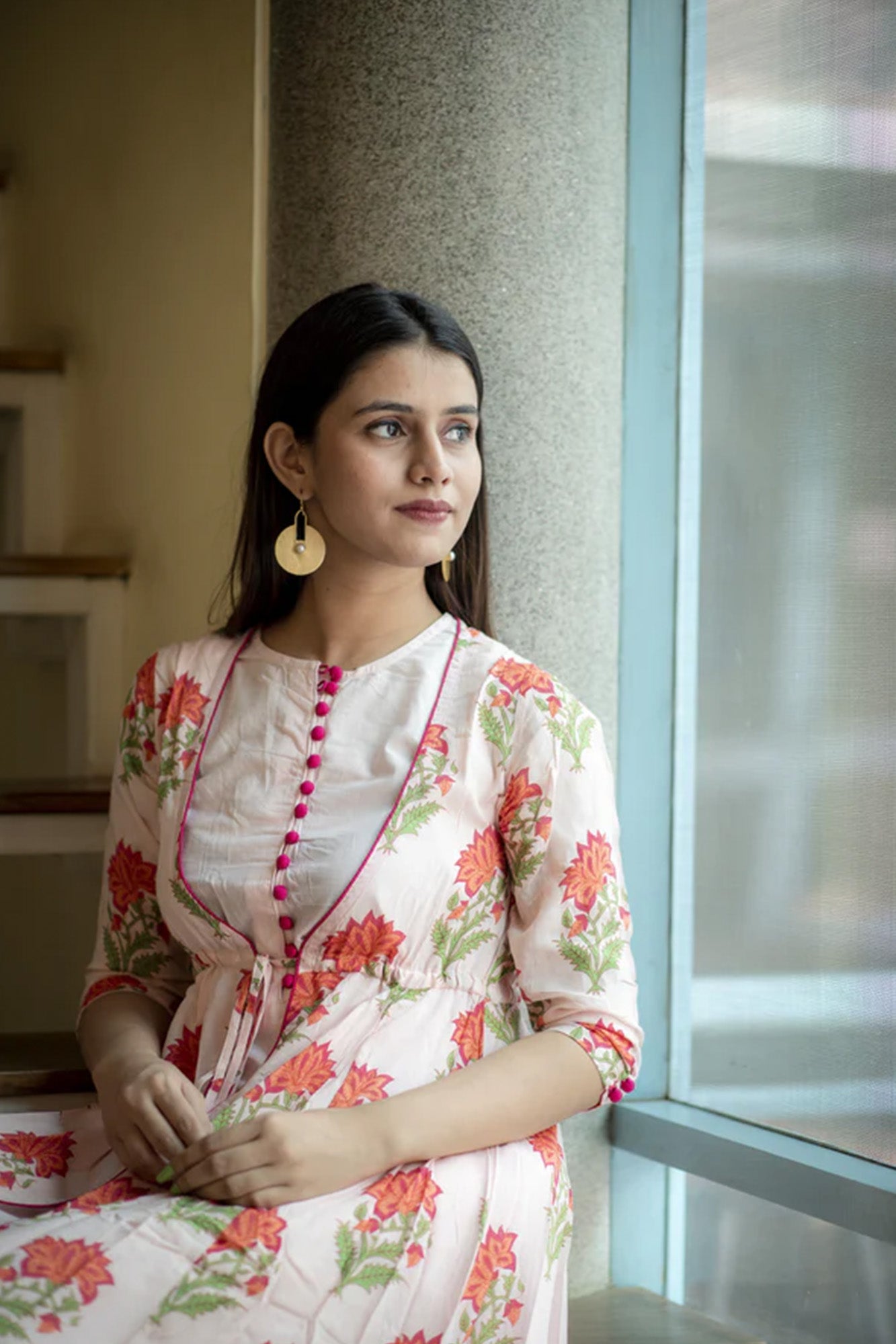 Sadabahar Cape Long Dress