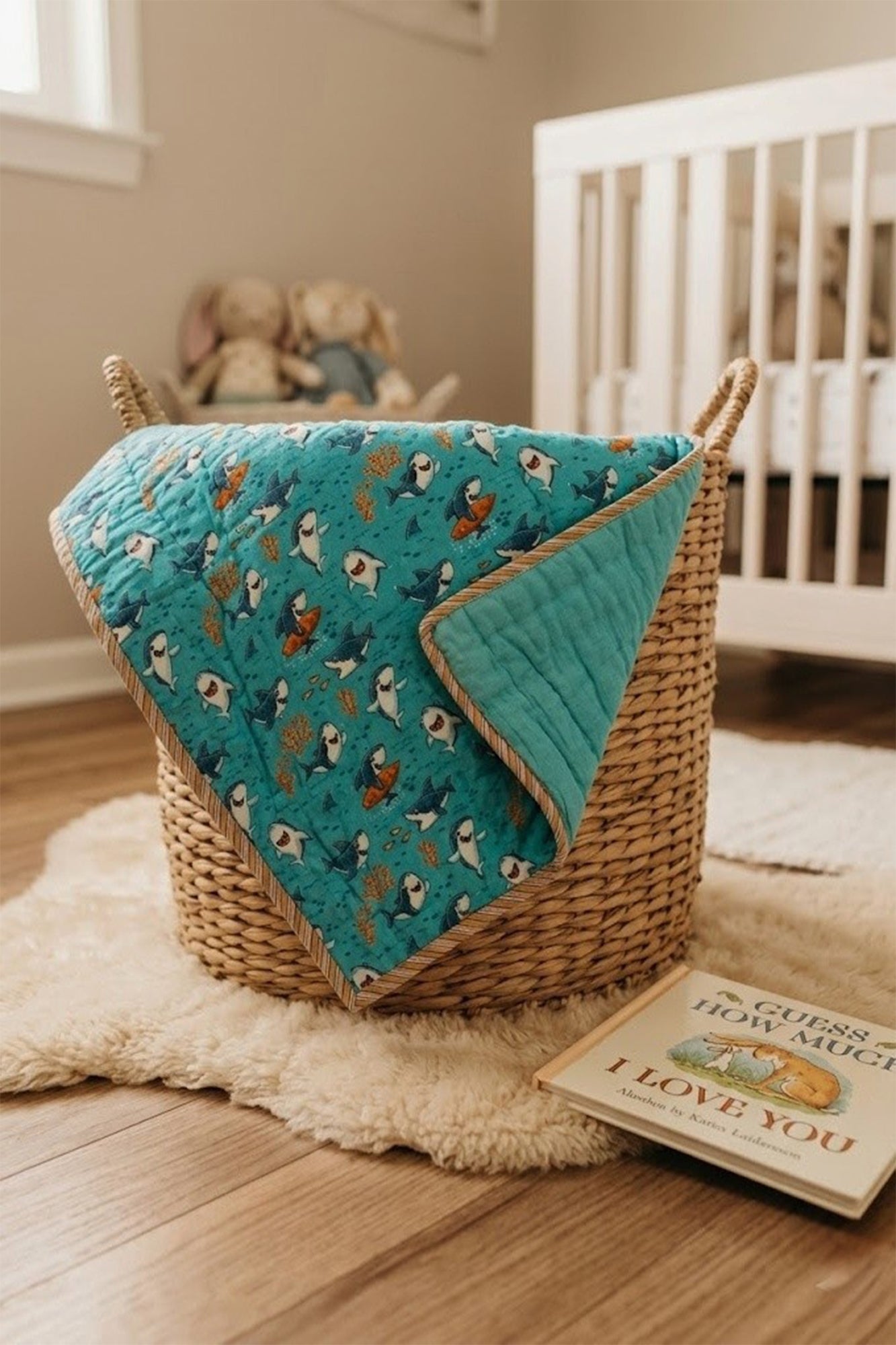 Blue Dolphin Baby Quilt