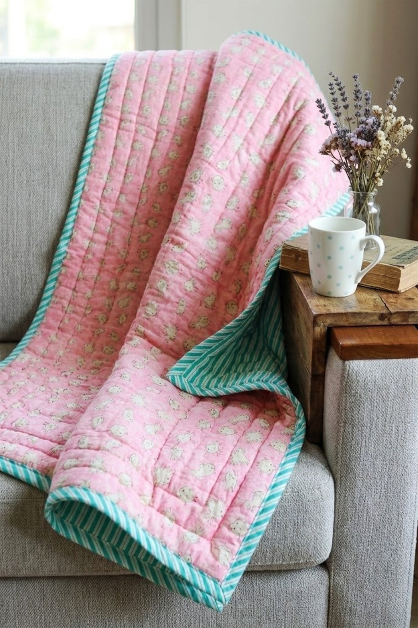 Chirpy Pink Baby Quilt