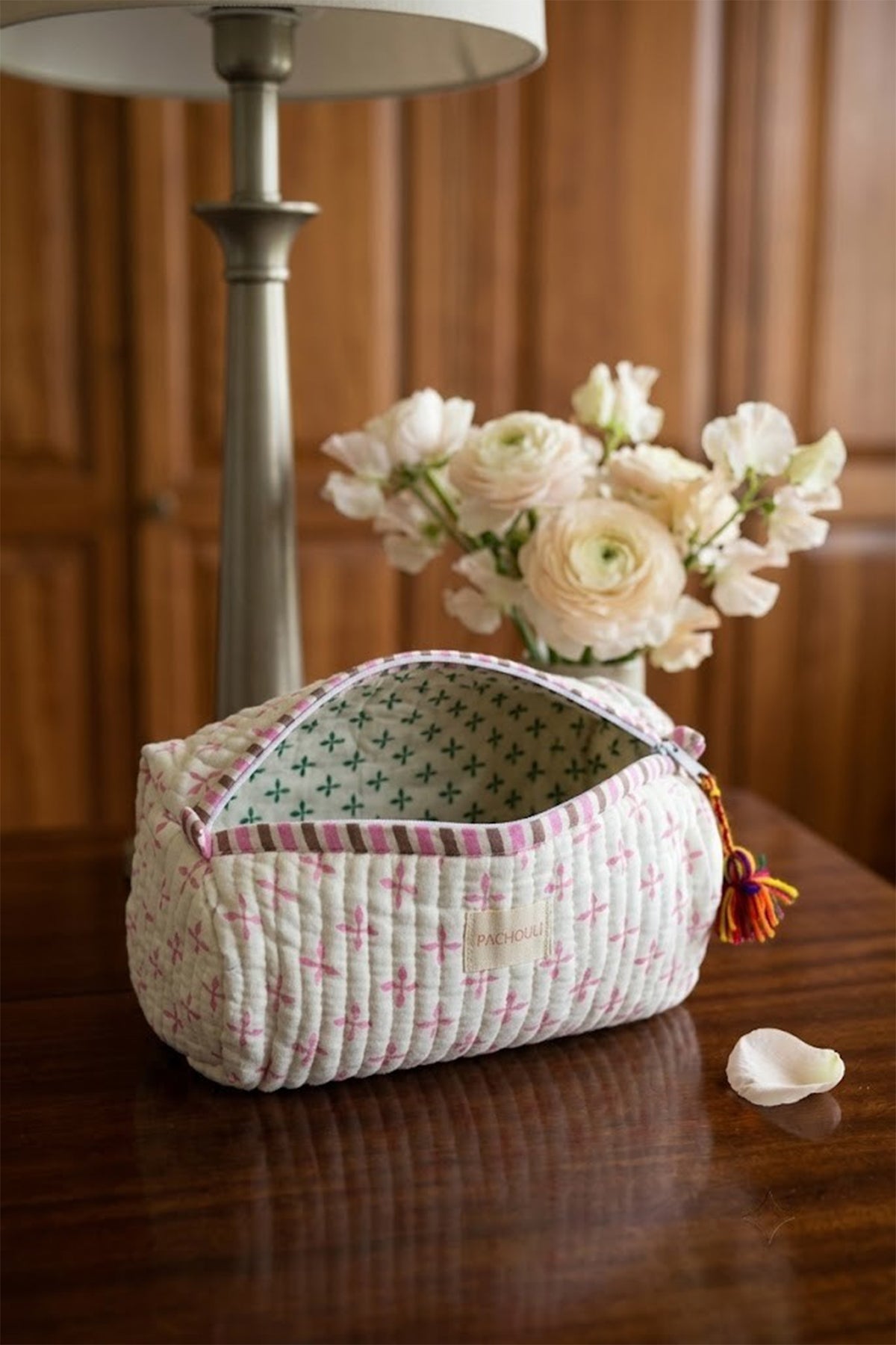Mosaic Tile Pink Pouch Set of 3