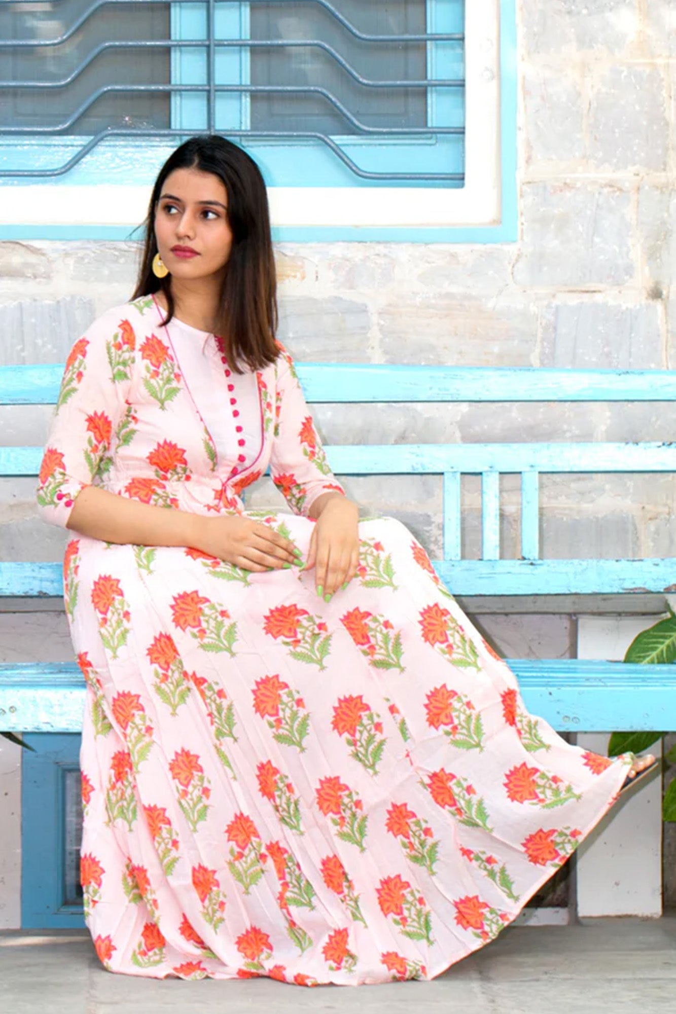 Sadabahar Cape Long Dress