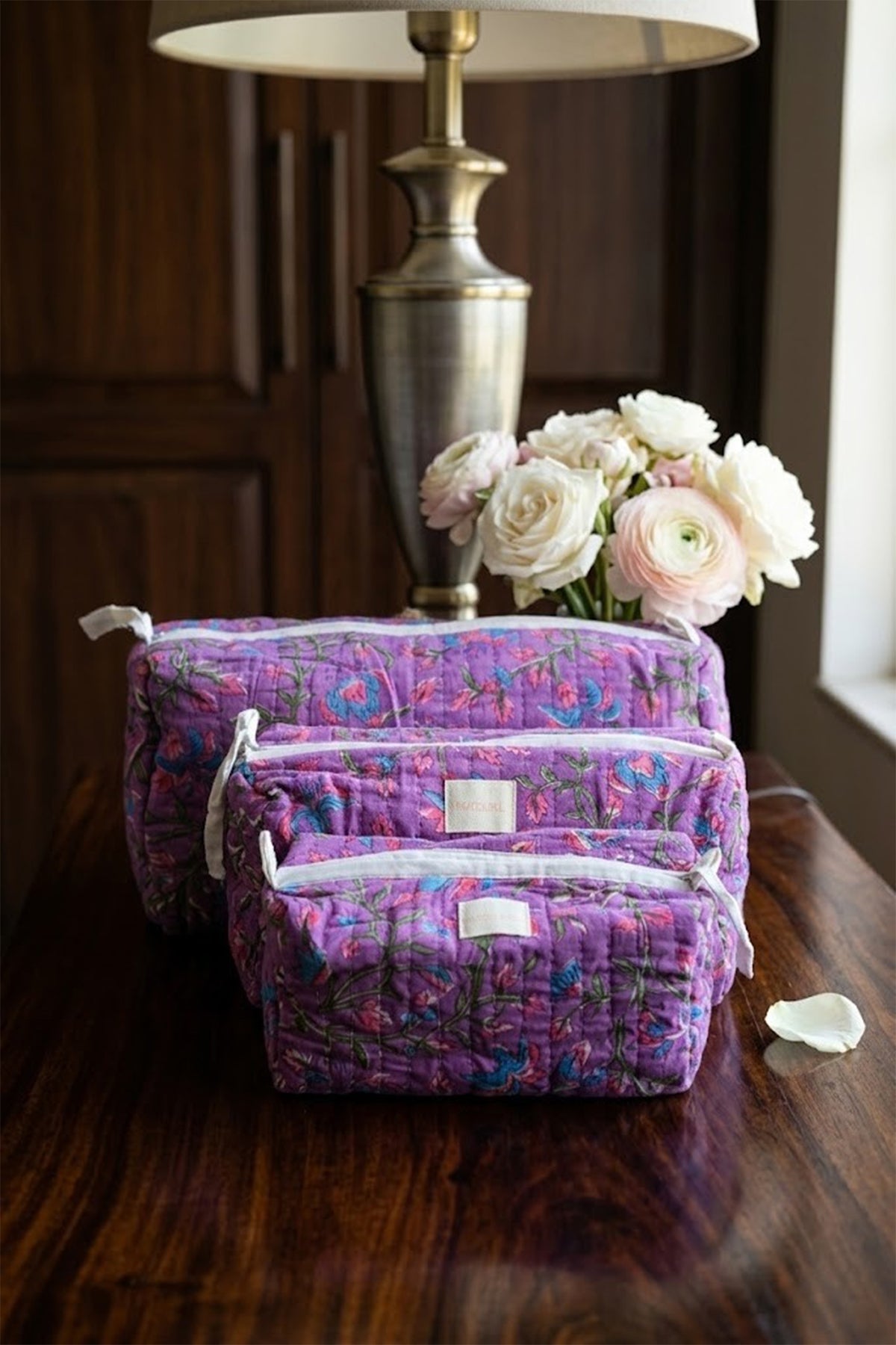 Lavender Garden Pouch Set of 3