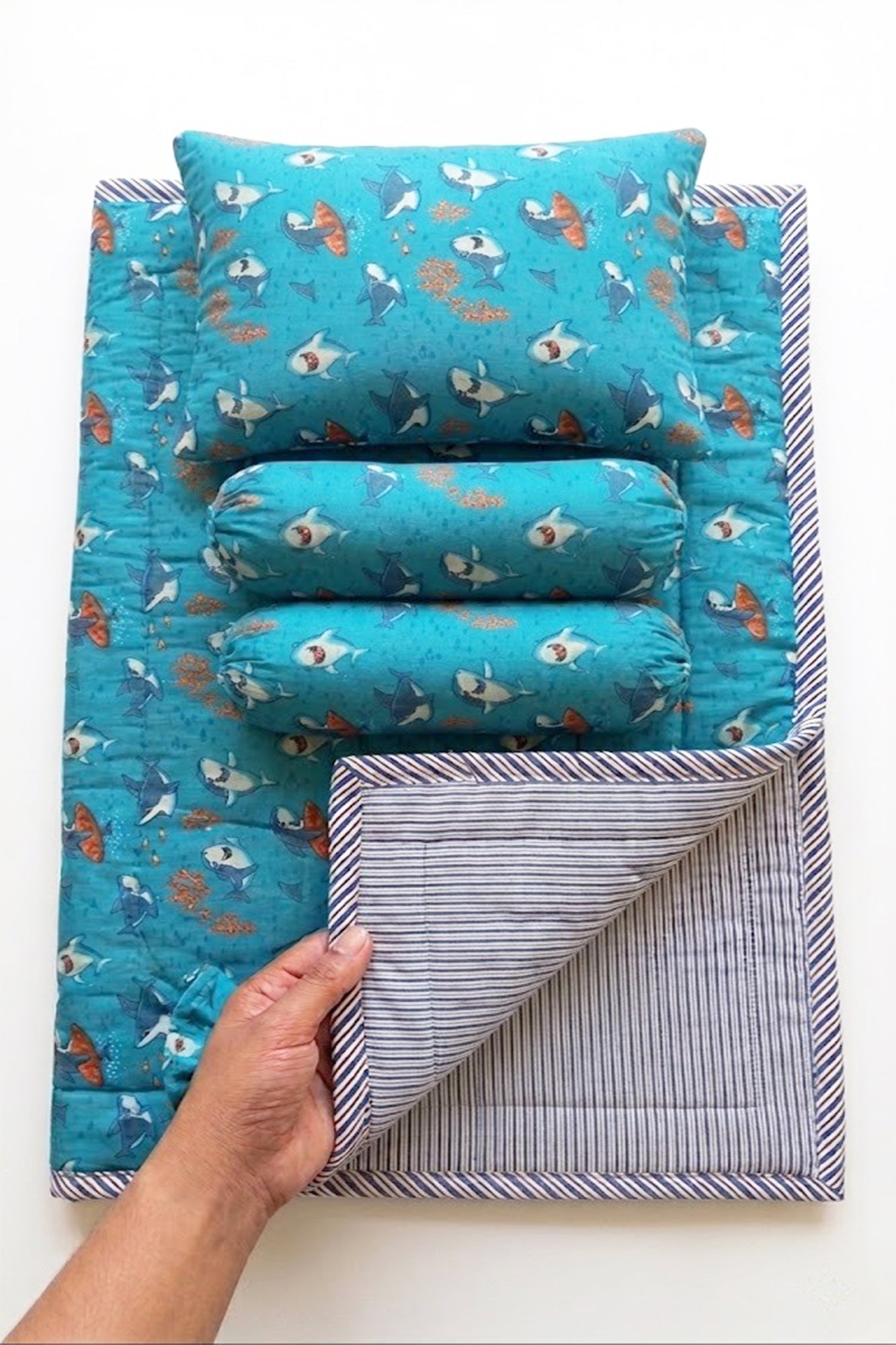 Dolphin Blue Infant Bed Set