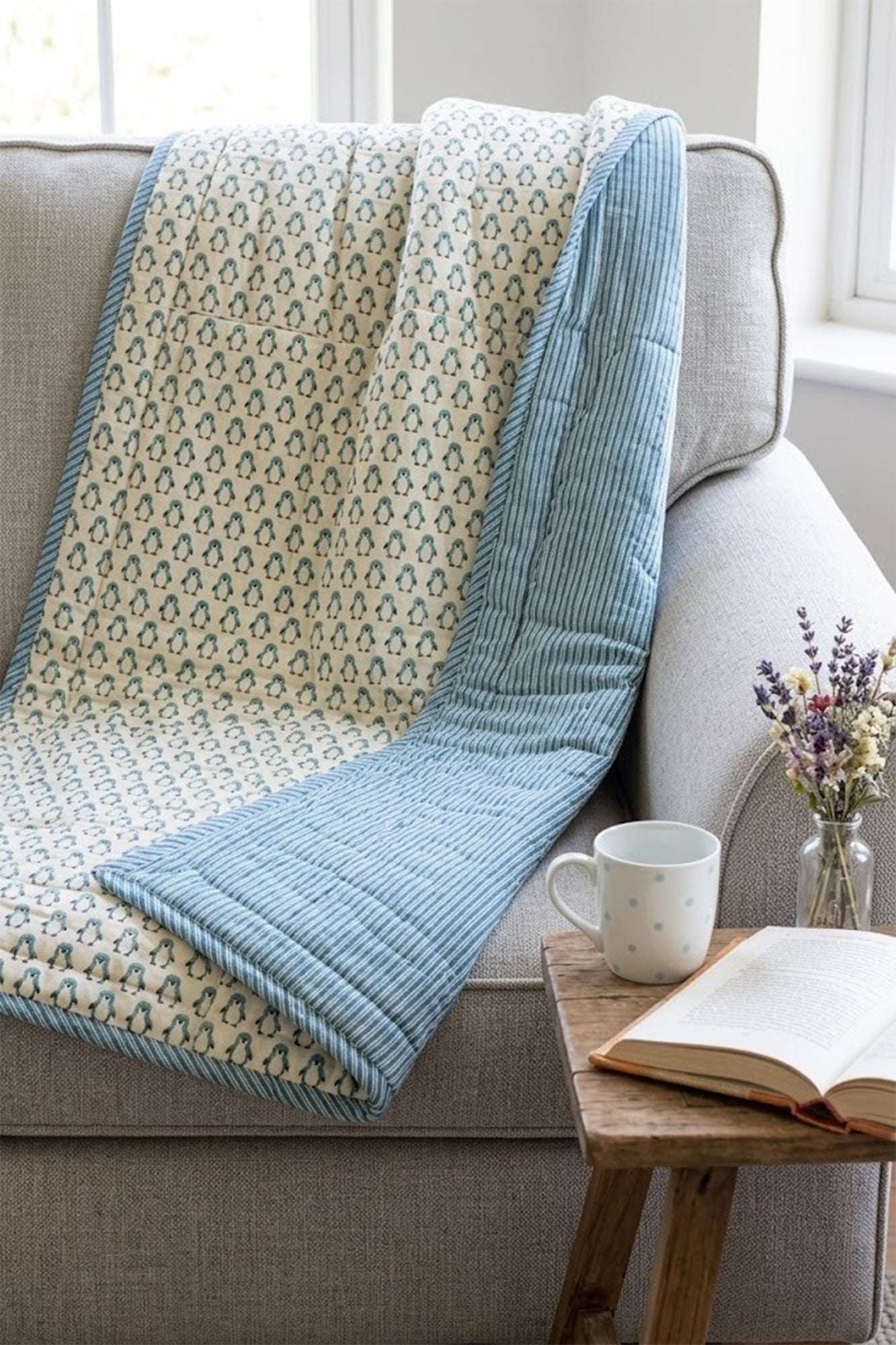 Blue Dolphin Baby Quilt