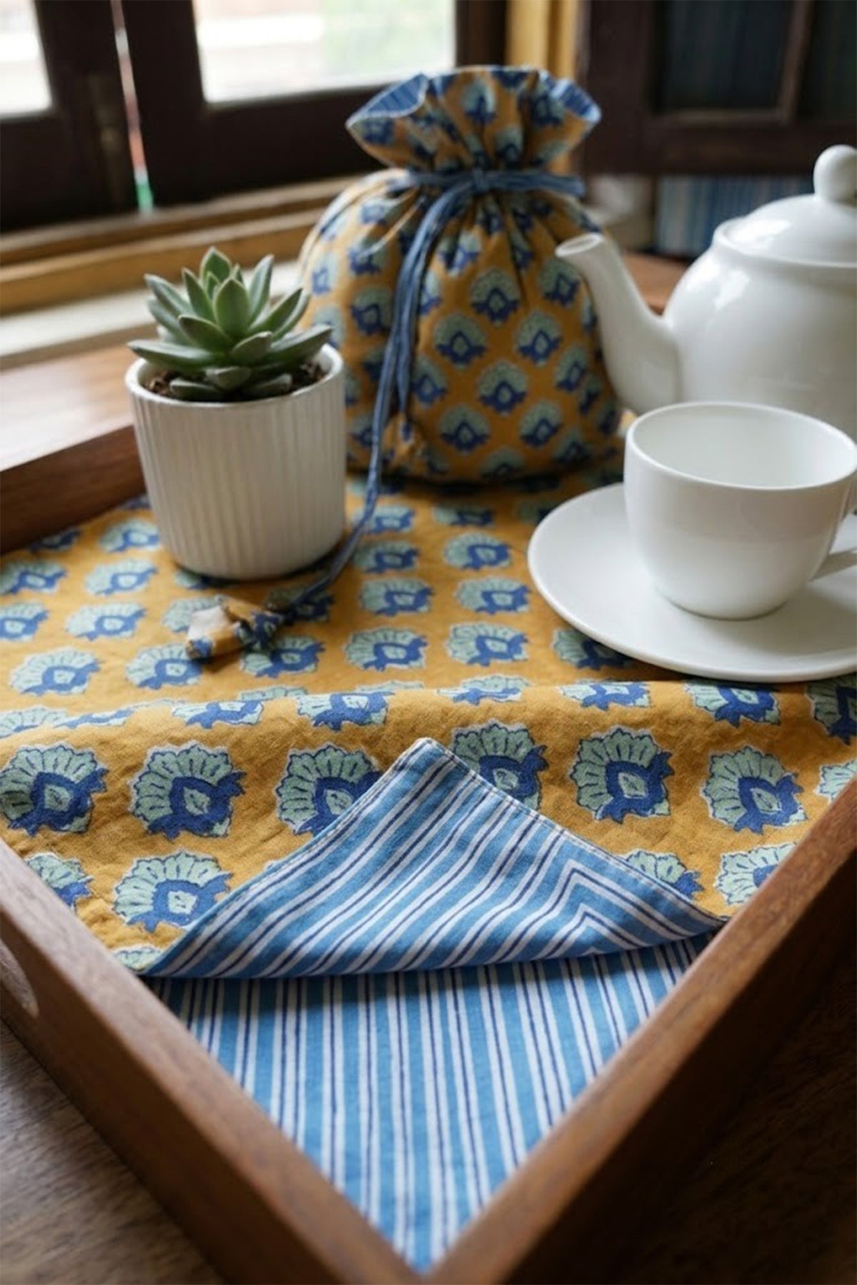 Indigo Petal Tea Cozy Set